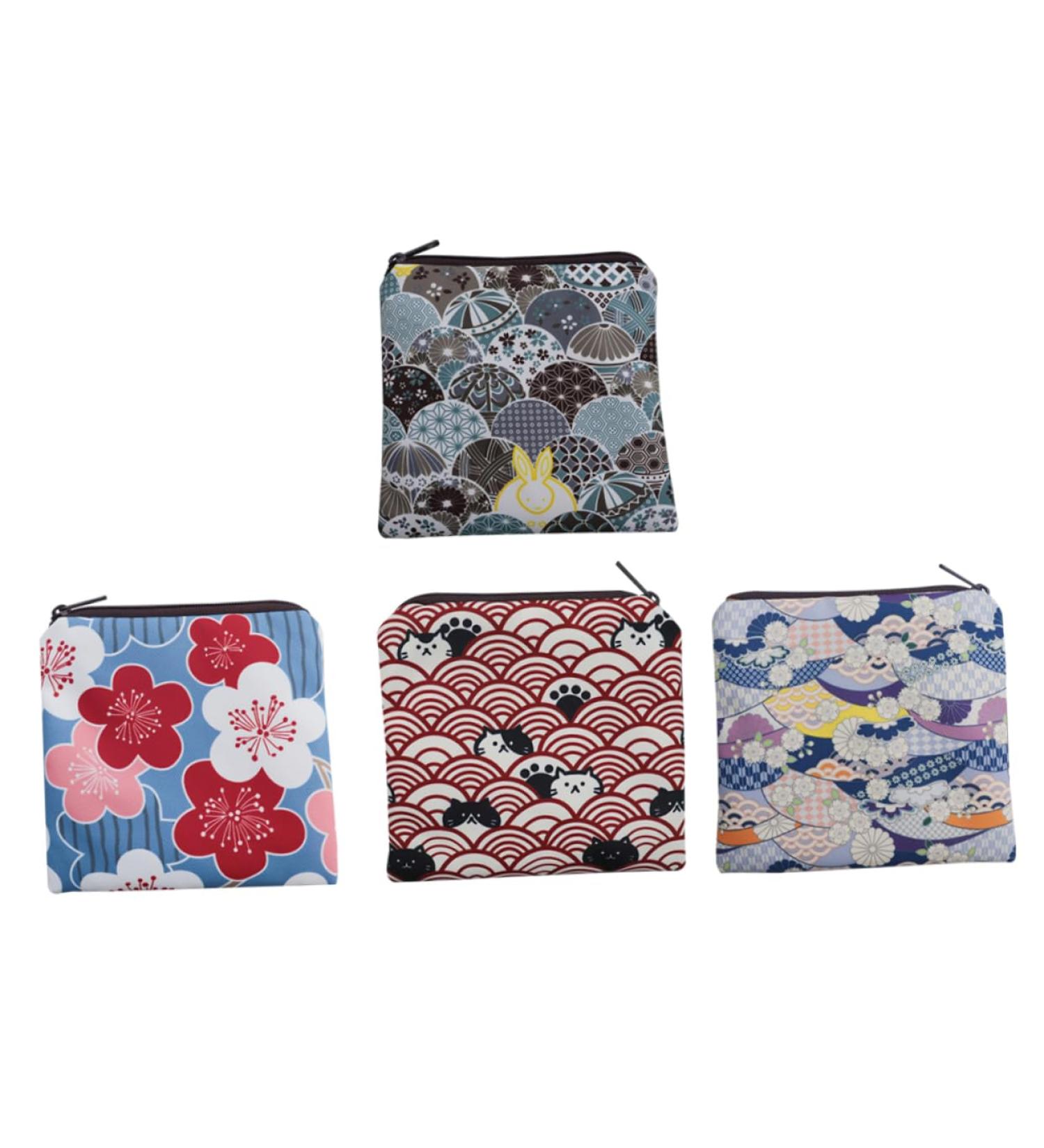 Healvian Multitool Wallet: 4PCS Napkin Storage Bag & Pouch Holder with Zipper - Outdoor Period Bag for Nursing Pads and Tampons - Polyester Student Girl Purses - Buy Online on GoSupps.com