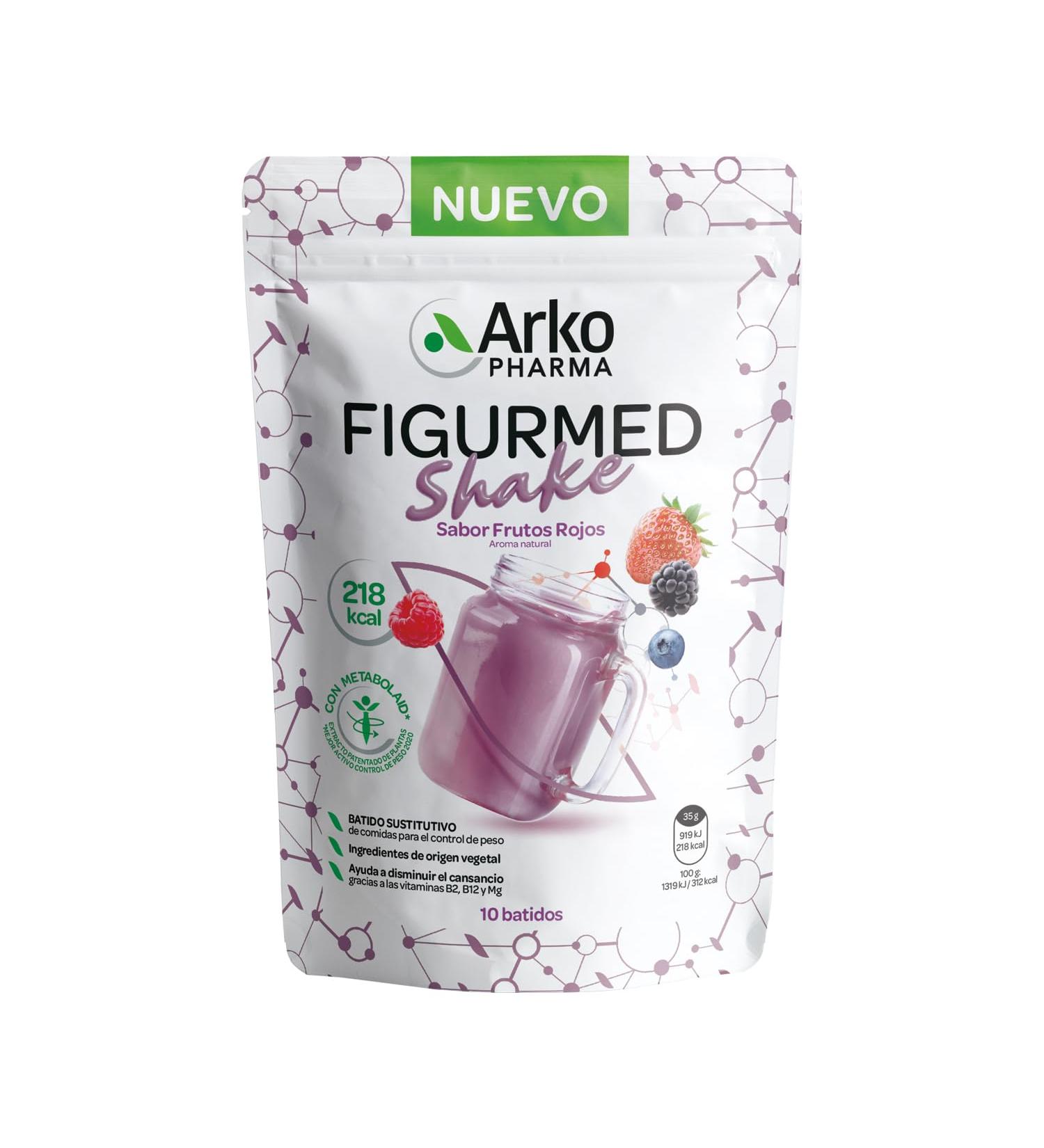 Arkopharma Figurmed Shake 10 Food Replacement Smoothies for Weight Control Weight Loss Aid Filling Red Berry Flavor 218kcal - Buy Online on GoSupps.com