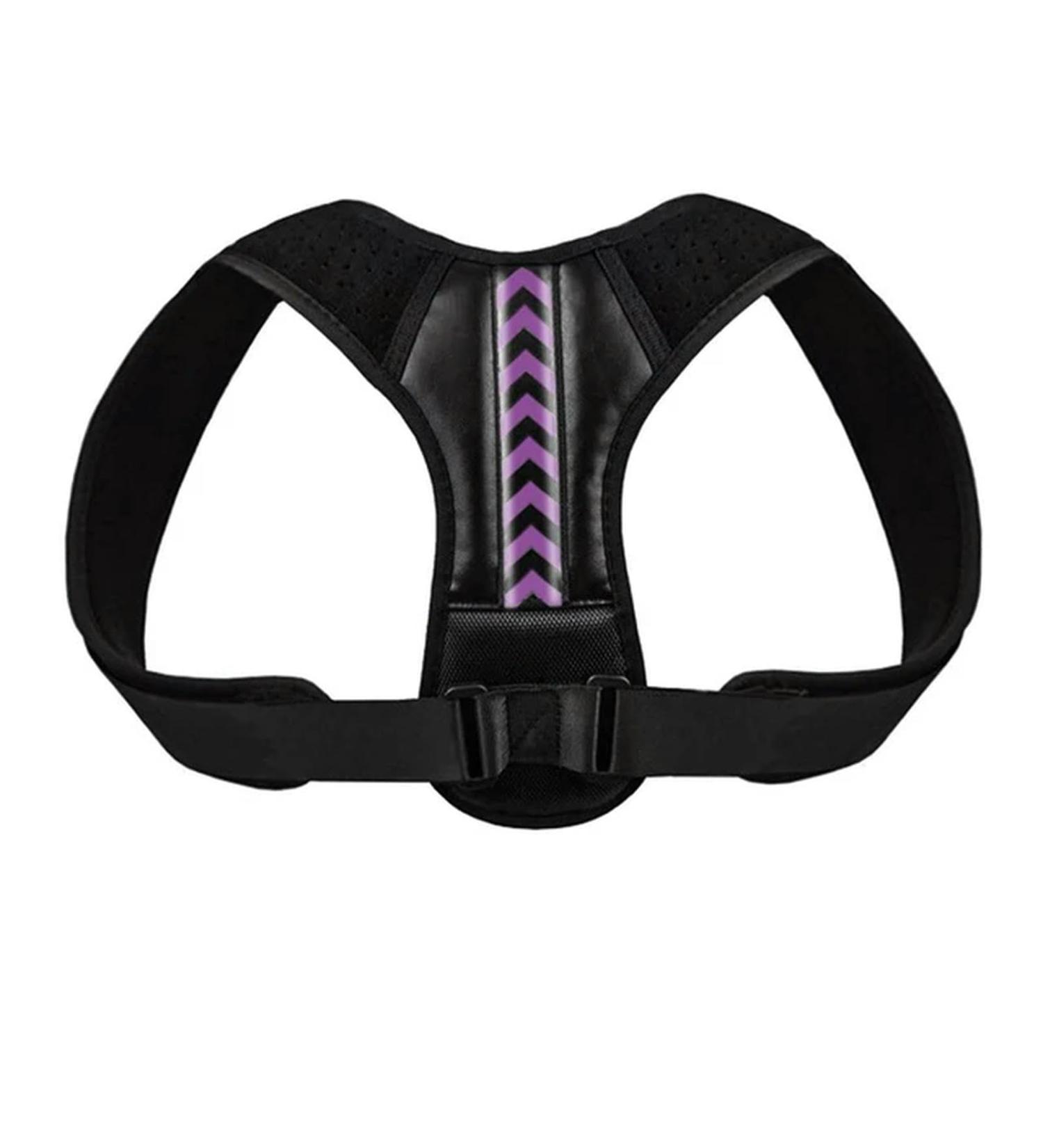Back Posture Corrector Belt Adjustable Shoulder Neck Spine for Column Posture Correction for Women Men Straightener A - Black Purple XXL - Buy Online on GoSupps.com