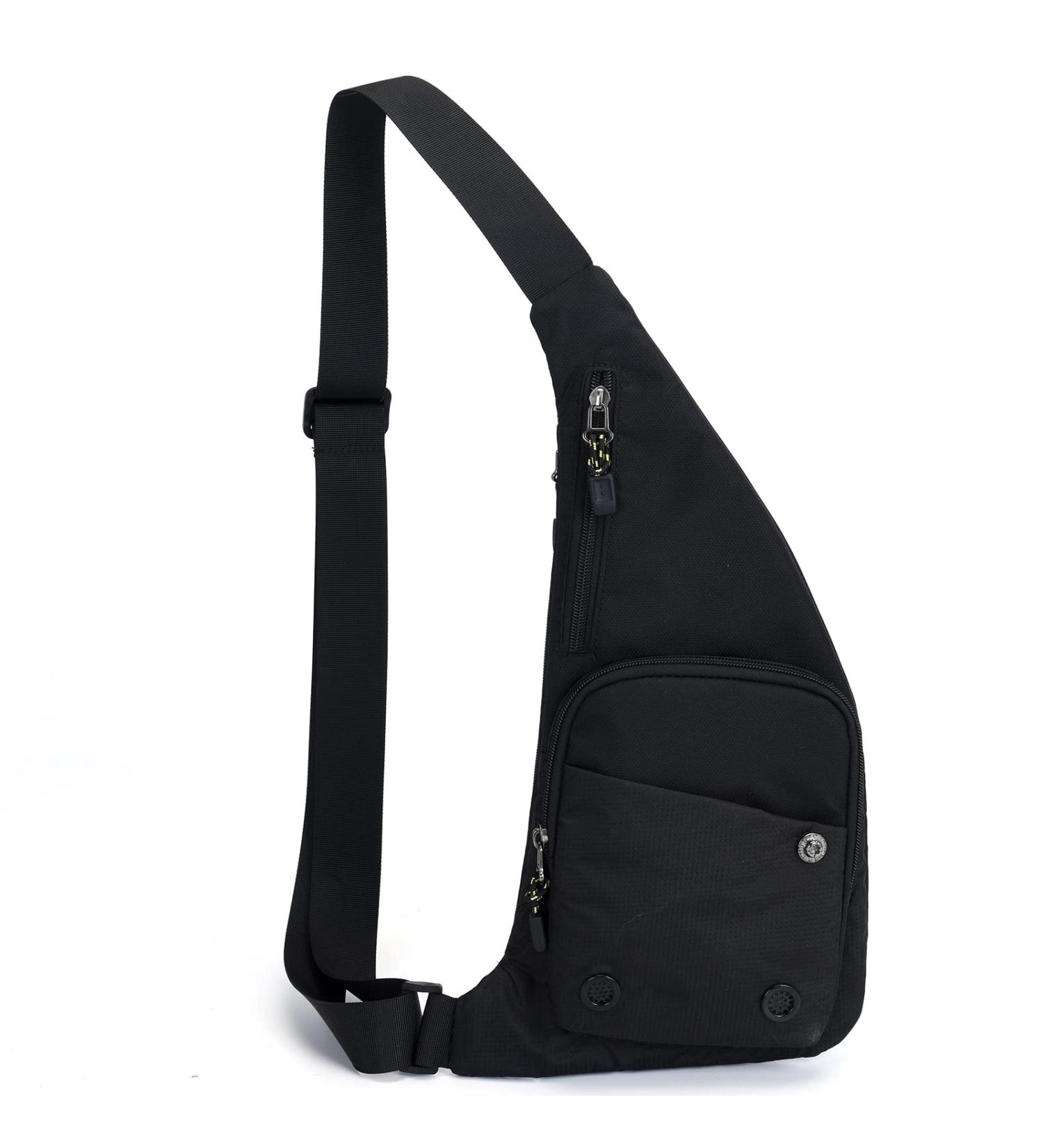Peicees Sling Bag | Shoulder Backpack with Multiple Pockets for Outdoor Activities | Black - Buy Online on GoSupps.com