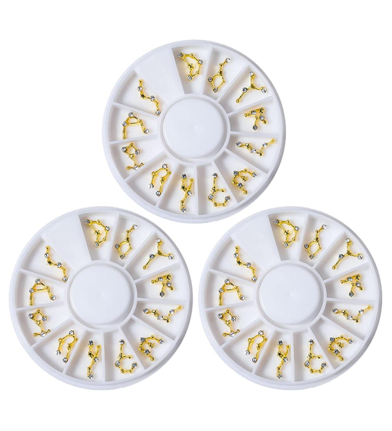 3 Boxes Zodiac Stickers Charm Alloy 3d - Buy Online on GoSupps.com