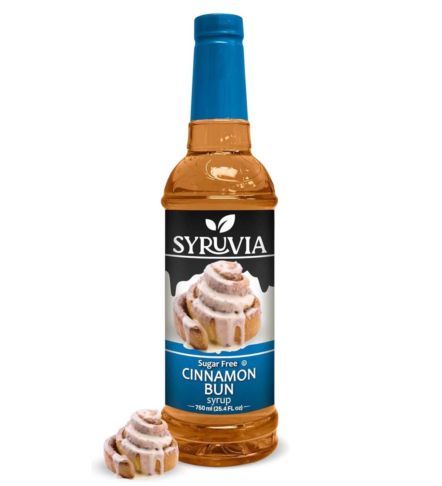 Syruvia Sugar-Free Cinnamon Bun Coffee Syrup - 25.4 fl oz Premium Coffee Flavoring Syrup - 0 Calorie- Kosher Coffee Syrups Gluten Free Perfect for Drinks Soda Shakes Desserts and More. - Buy Online on GoSupps.com