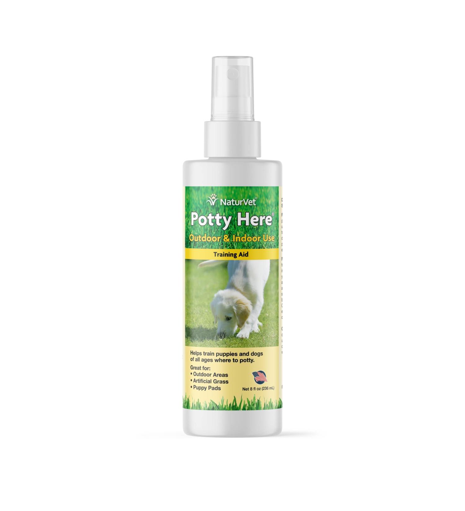 NaturVet Potty Here Training Aid Spray - 8 oz - Indoor & Outdoor Use - Train Puppies & Dogs Where to Potty - Buy Online on GoSupps.com