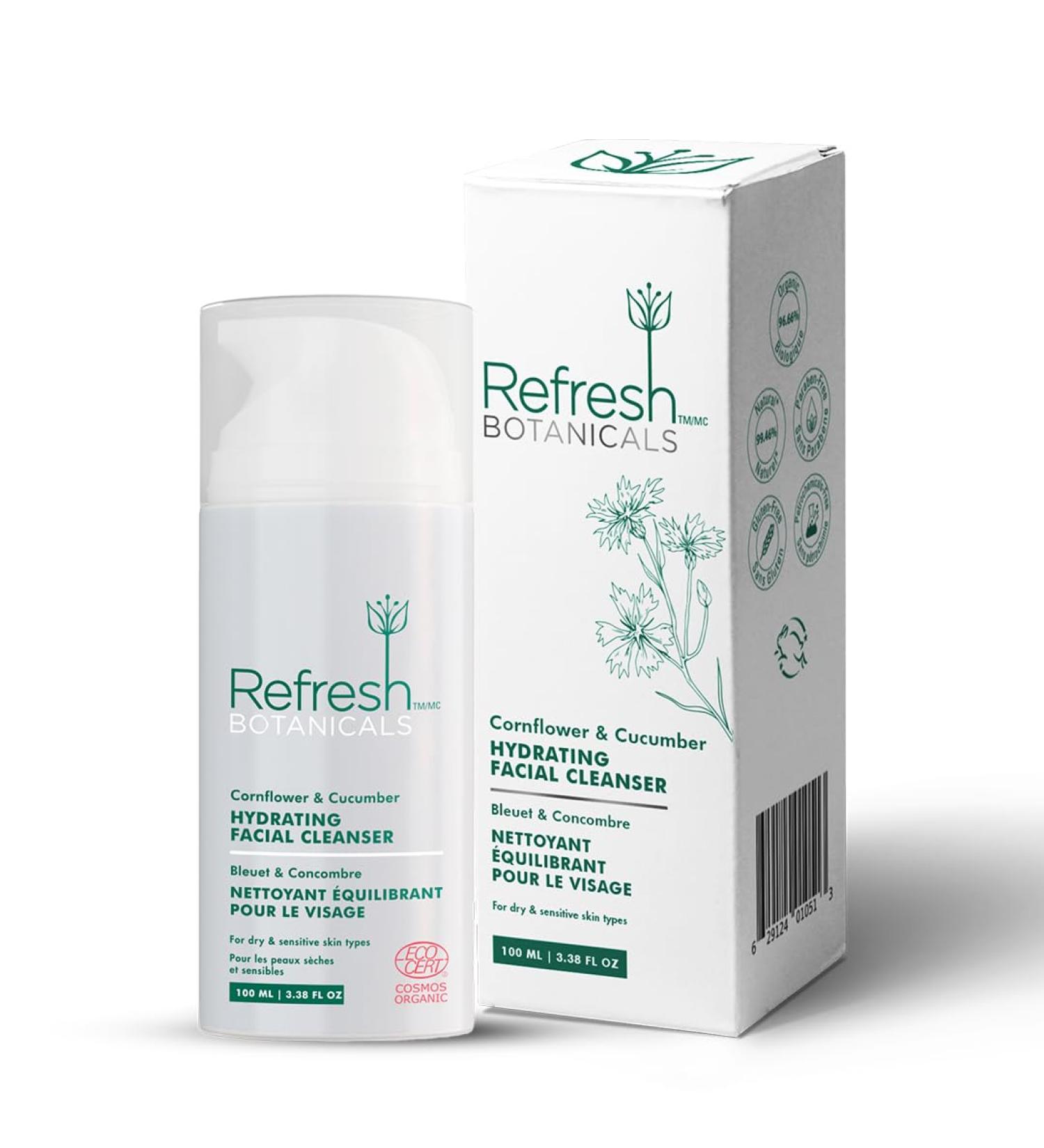 Refresh Botanicals Hydrating Facial Cleanser | Certified Organic pH Balancing Gentle Face Wash | For Dry & Sensitive Skin | Natural Vegan & Cruelty Free | Made in Canada | 100 ML 100 ml (Pack of 1) - Buy Online on GoSupps.com