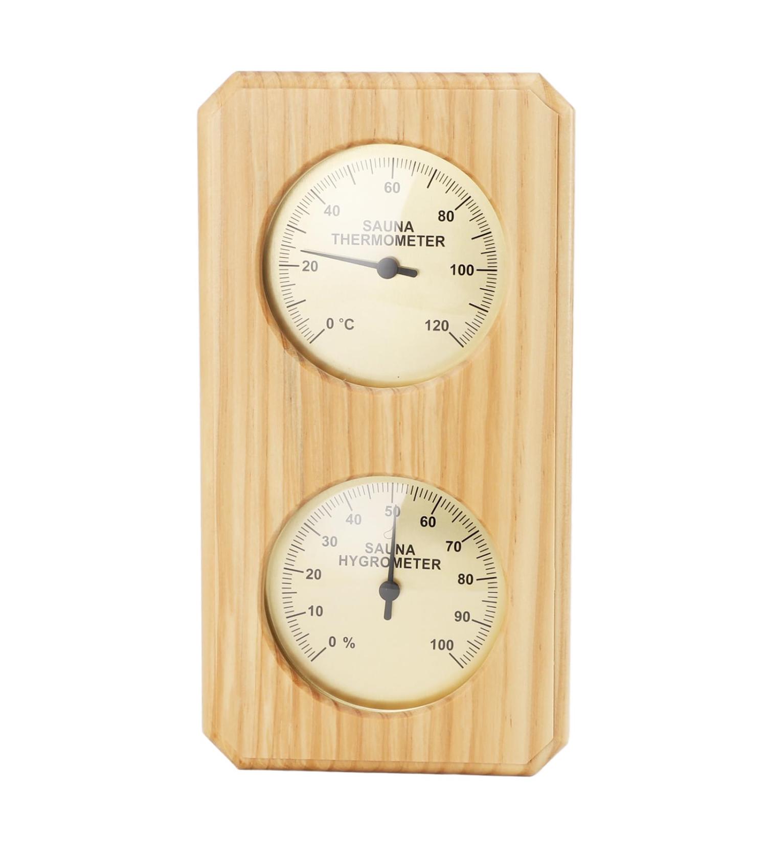 EASTALOLO Wooden Sauna Hygrothermograph - Accurate Humidity Control & Easy Installation for Sauna Room Monitoring - Buy Online on GoSupps.com