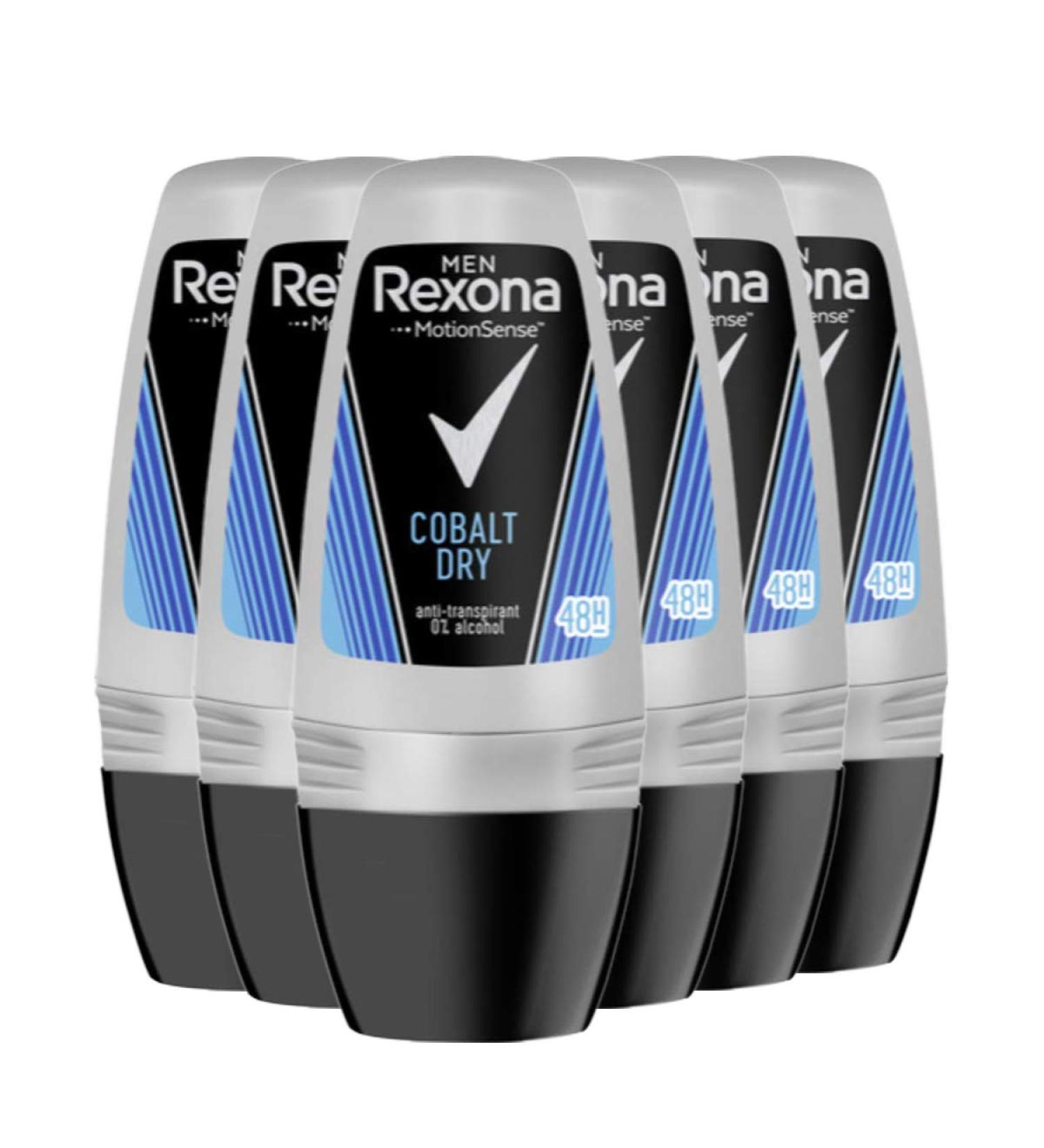 Rexona Cobalt Men's Roll-On Deodorant 6 x 50 ml - Long-lasting Freshness for Men - Buy Online on GoSupps.com