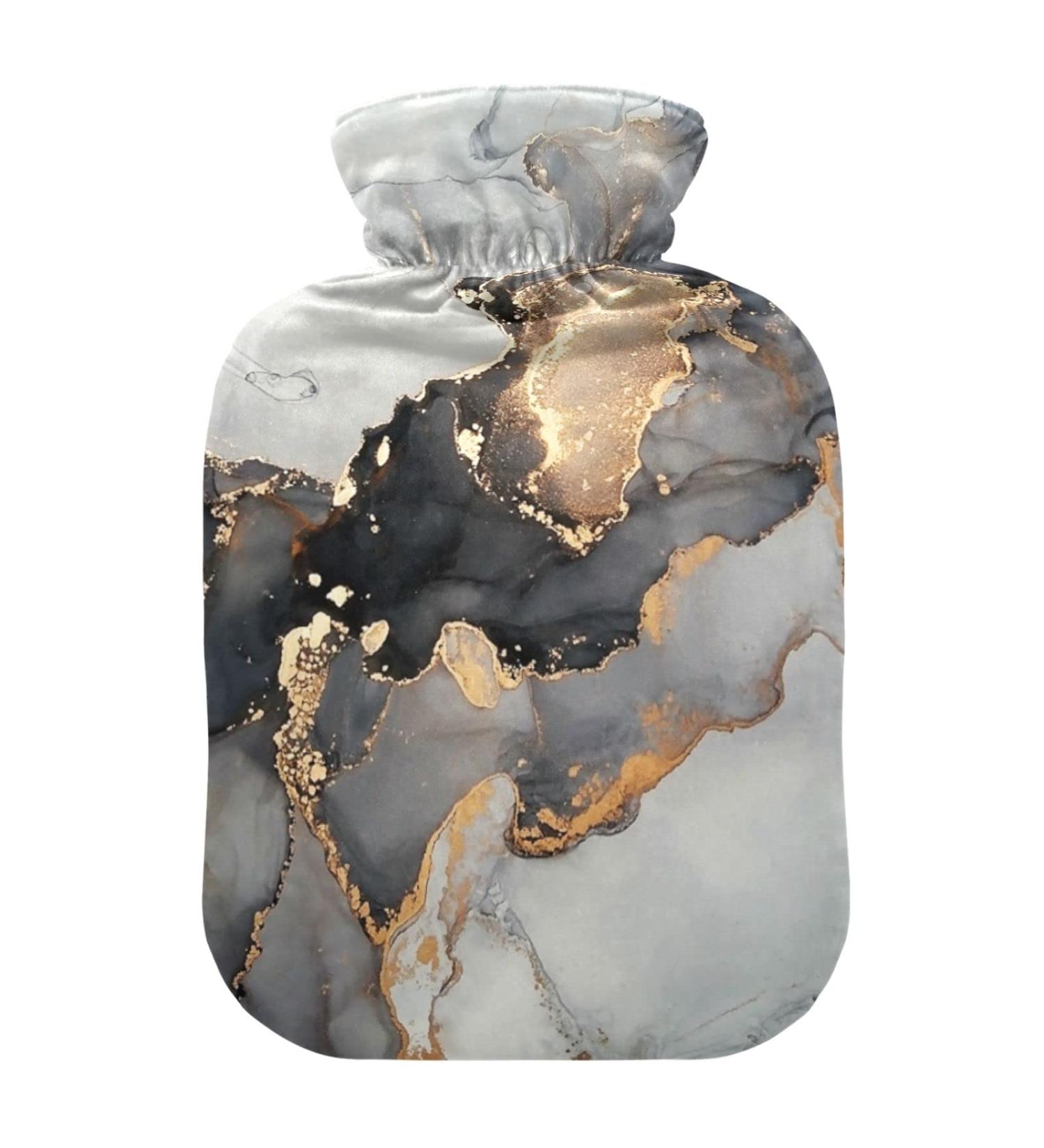 Luxury Marble Hot Water Bottle with Cover - Pain Relief & Heating Bag for Pregnant Women - 1L International Shipping - Buy Online on GoSupps.com