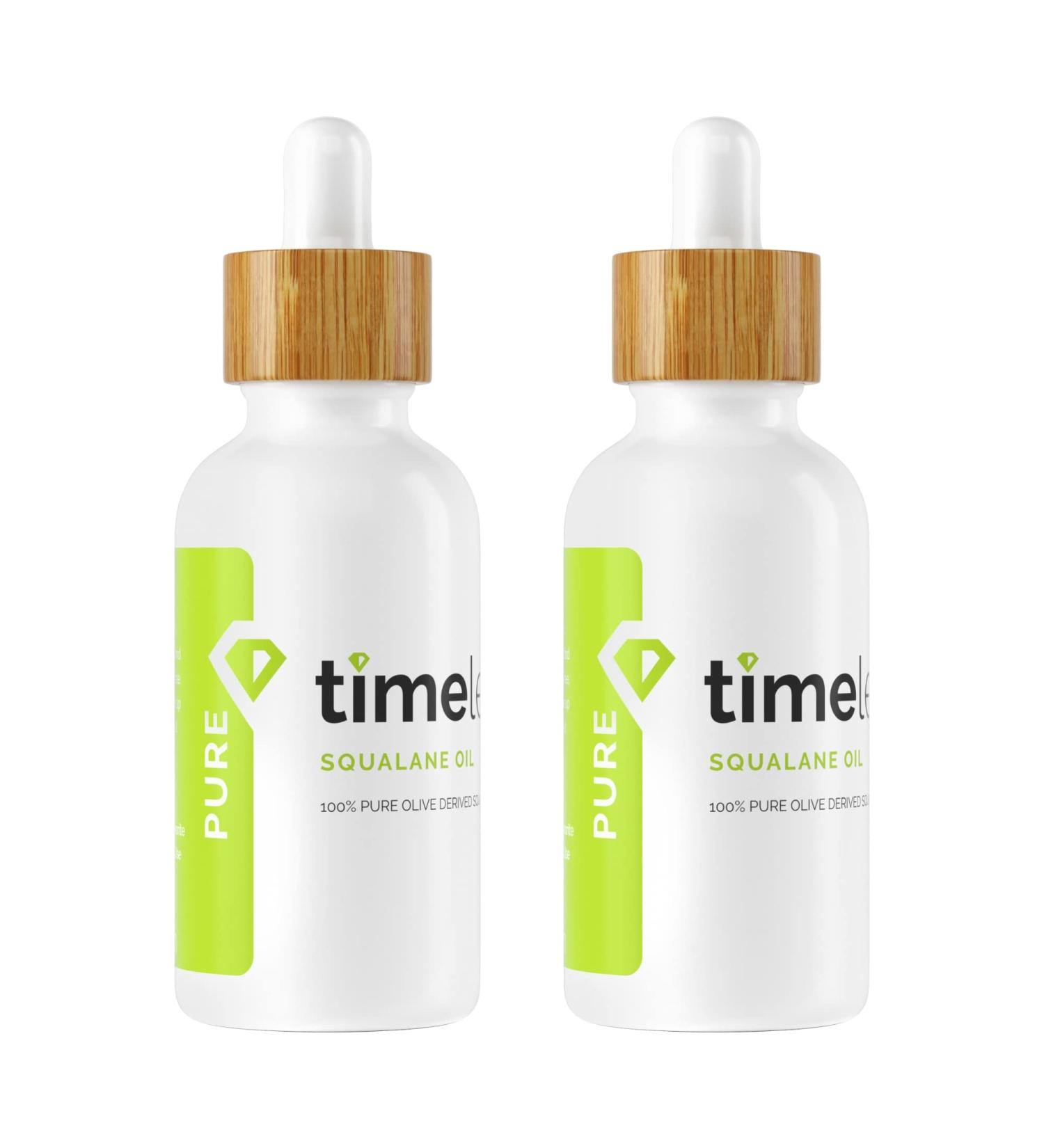 Timeless Skin Care Squalane Oil 100% Pure - 2 oz Pack of 2 | Lightweight & Plant-Based for All Skin Types - Buy Online on GoSupps.com