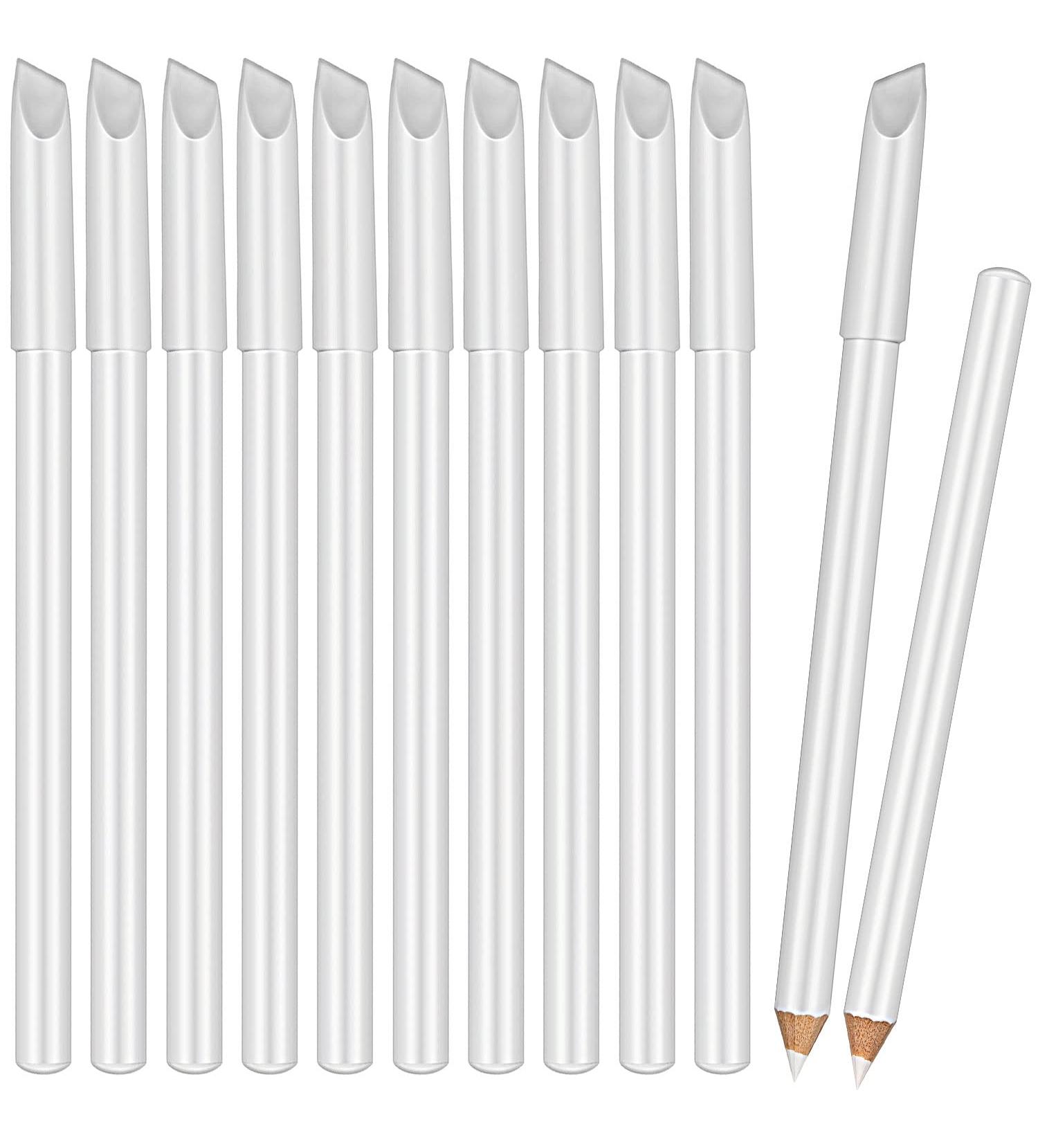 12-Piece White Nail Whitening Pencils with Cuticle Pusher - DIY French Nail Design Manicure Supplies - Buy Online on GoSupps.com
