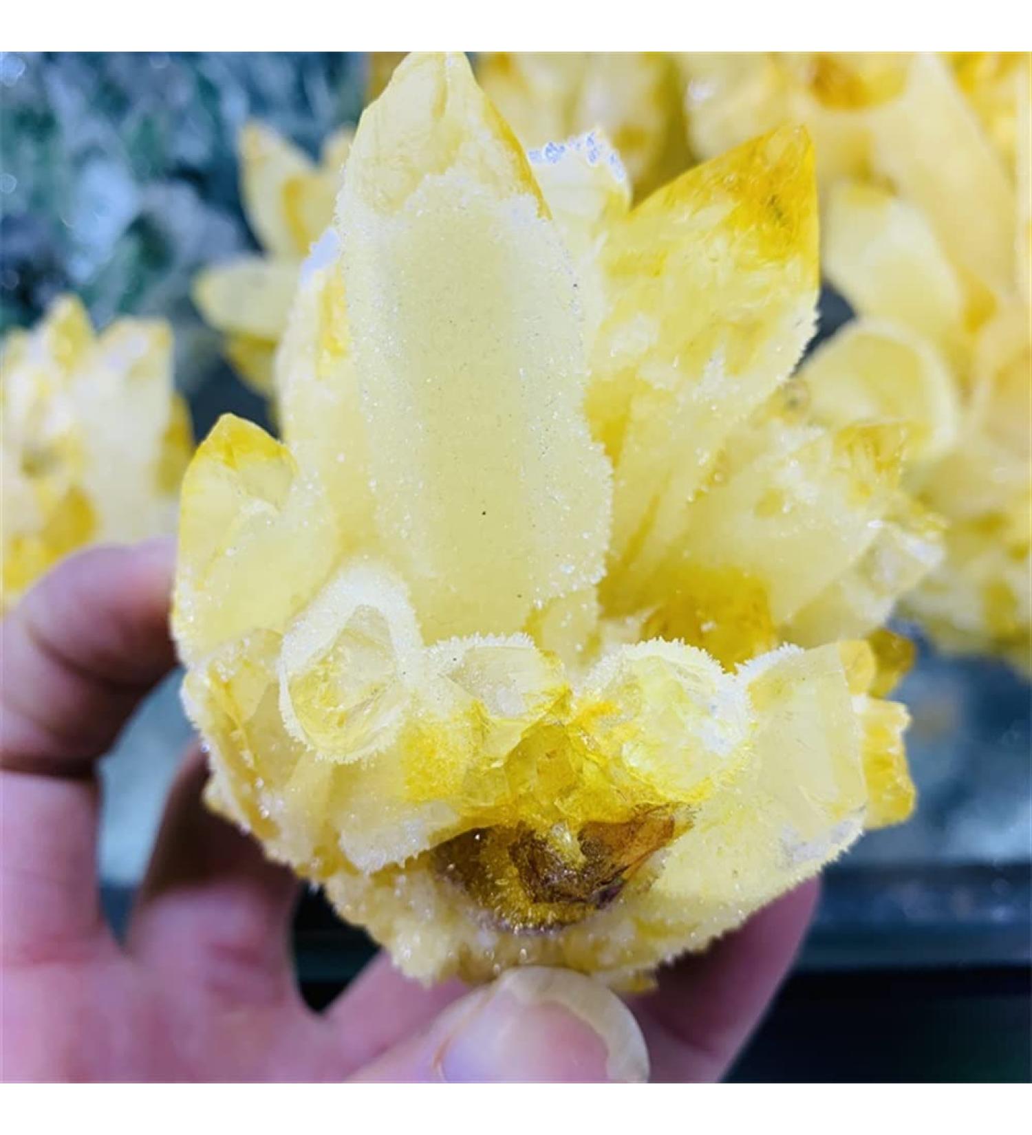 Natural Crystal Rough Home Decoration 400-800g Natural Yellow Ghost Phantom Quartz Crystal Cluster Specimen Home Decoration Office Living Room Crystal Decora Stones (Size : 700-800g) - Buy Online on GoSupps.com