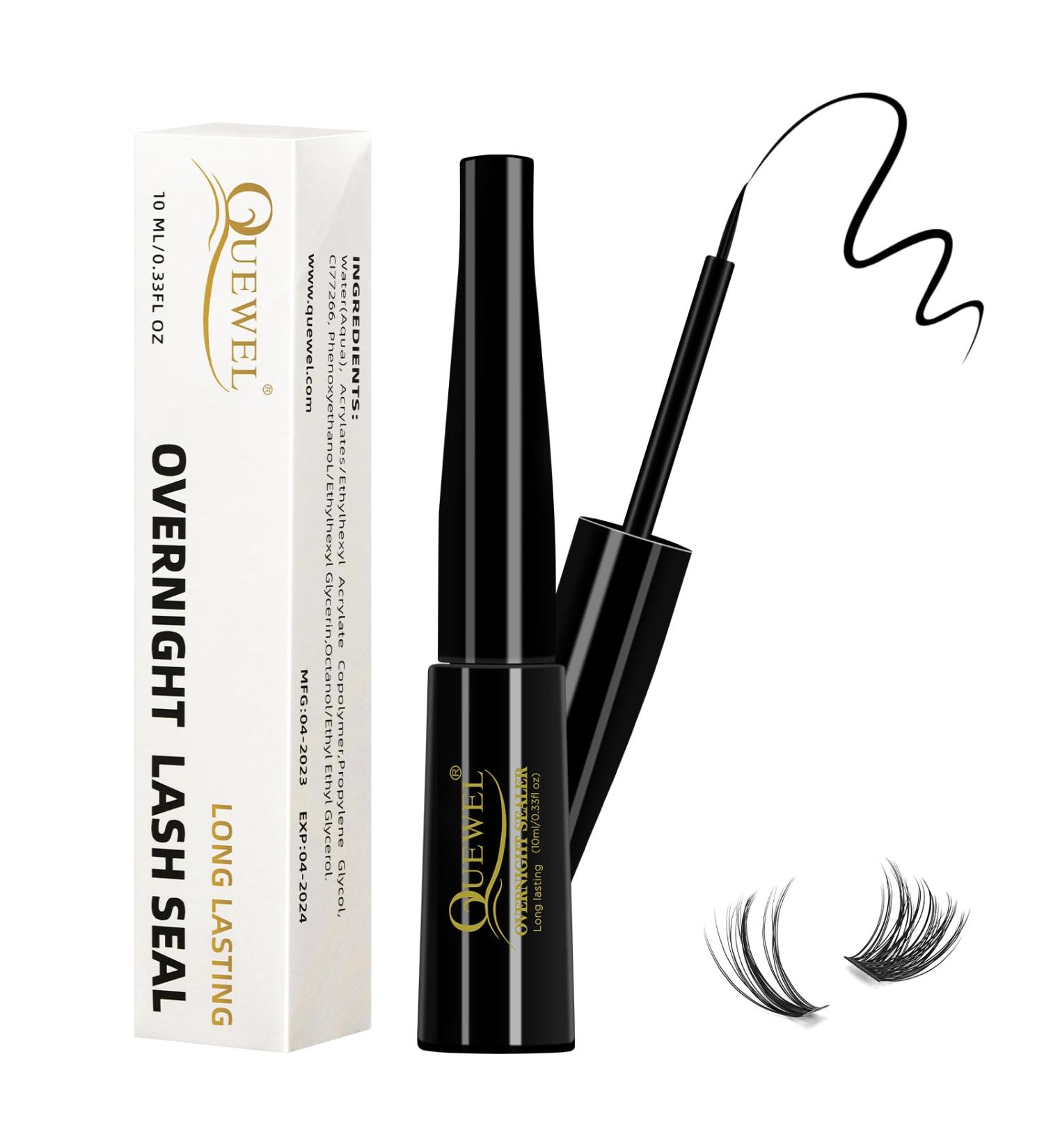 Lash Clusters QUEWEL Individual Overnight Lash Seal 10ML Cluster Lashes Sealer for DIY Eyelash Extensions Strong Hold Eyelash Clusters Seal For Personal Makeup Use At Home 1 count (Pack of 1) overnight seal - Buy Online on GoSupps.com
