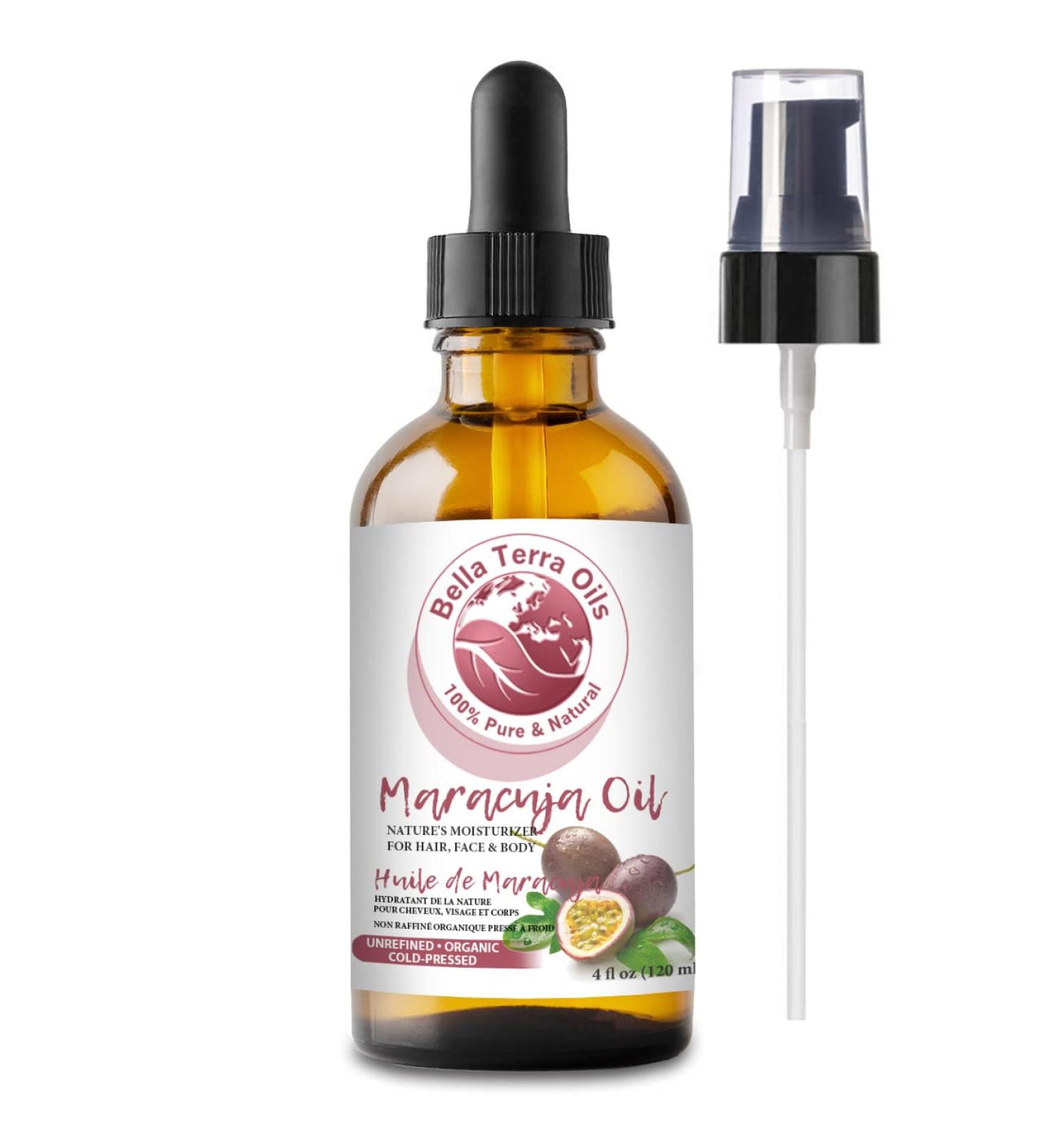 Organic Maracuja Oil (Passion Fruit) 4oz - Cold-Pressed, Pure & Unrefined - Rich in Vitamin C - Deeply Hydrating Natural Moisturizer for Hair, Skin, Beard, Stretch Marks - Bella Terra Oils - Buy Online on GoSupps.com