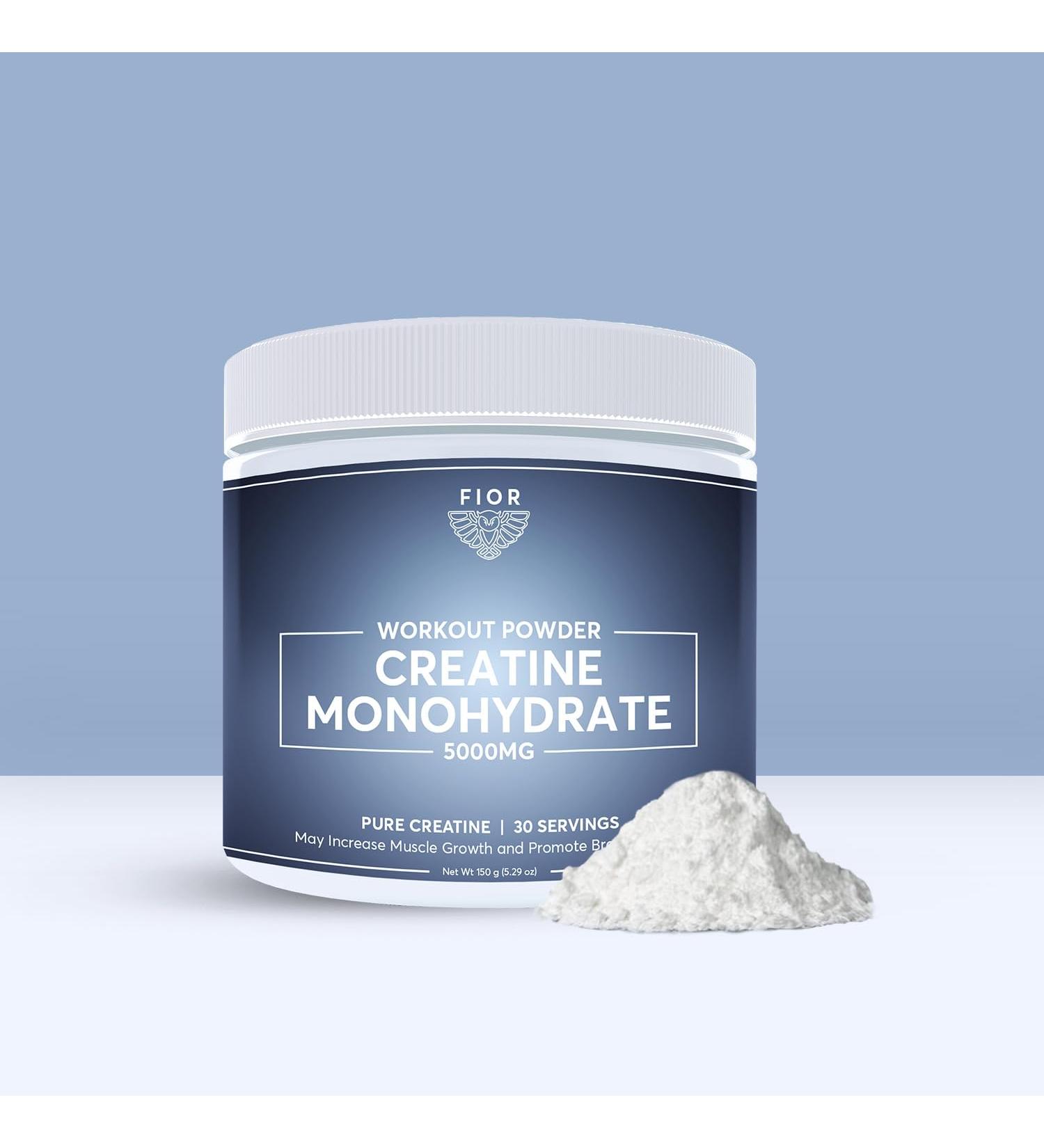FIOR Pure Creatine Monohydrate Powder | Micronized Vegan Non-GMO Gluten-Free | 5g Serving 30 Servings - Optimize Performance for Men & Women - Buy Online on GoSupps.com