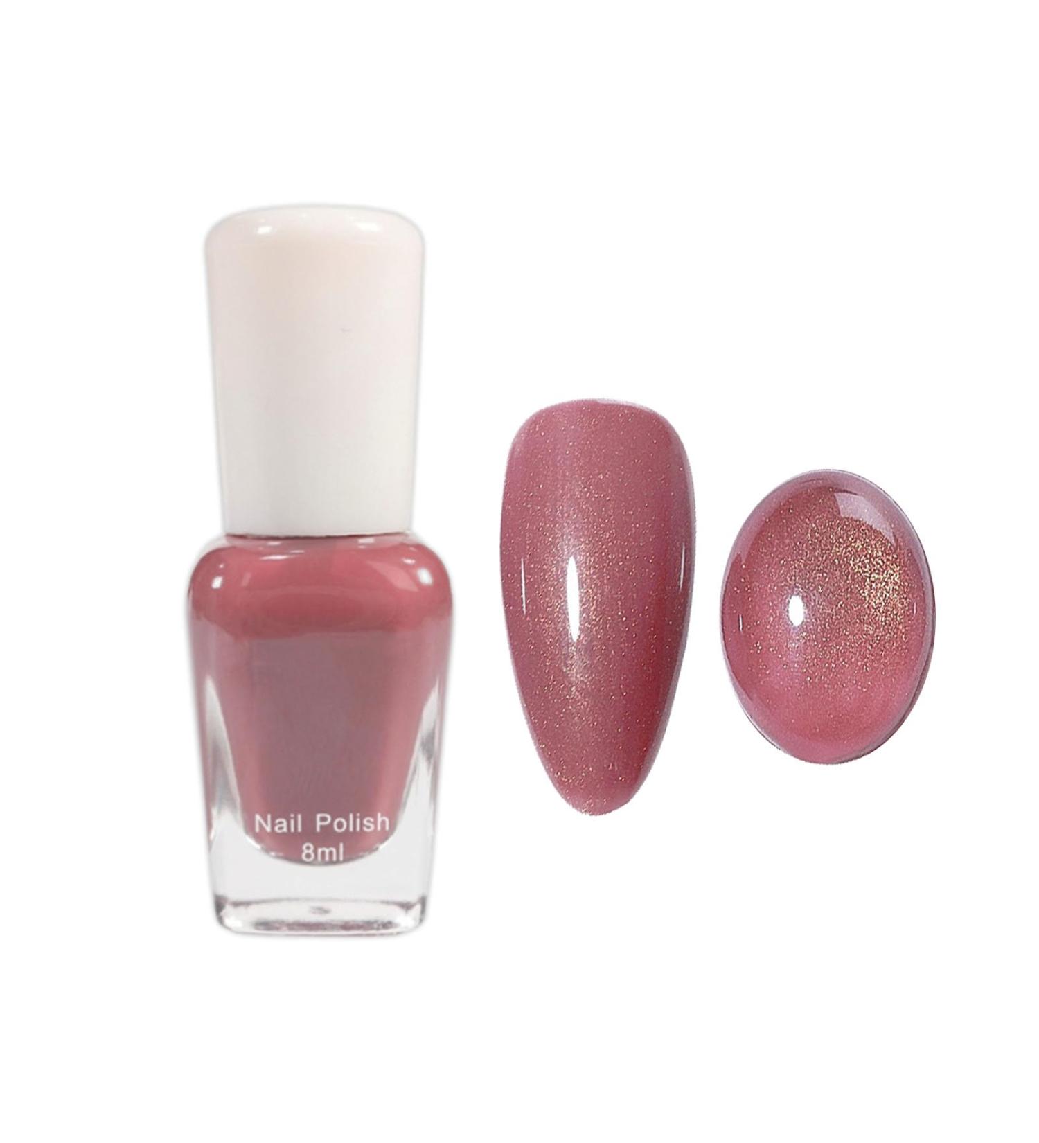 Pink Pearl Glitter Nail Polish Shimmering Golden Shell Spiral Holographic Shimmer Quick Dry Nail Varnish Shining Sparkling Long Lasting No Need Cure DIY Nail Art Manicure Gift for Women & Girls - Buy Online on GoSupps.com