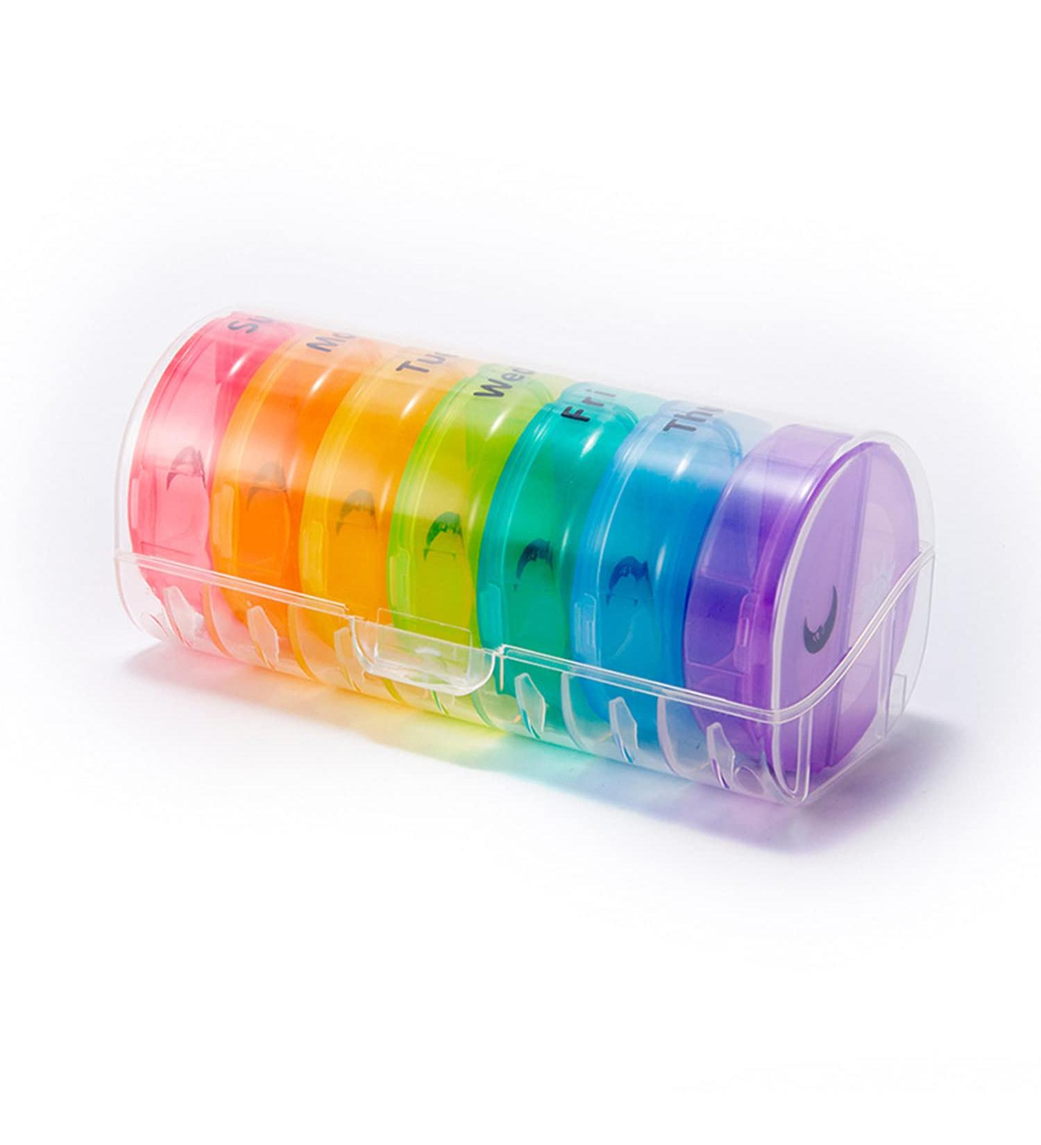 7-Day Portable Pill Organizer Box | Twice a Day Vitamin & Fish Oil Case - International Shipping Available - Buy Online on GoSupps.com