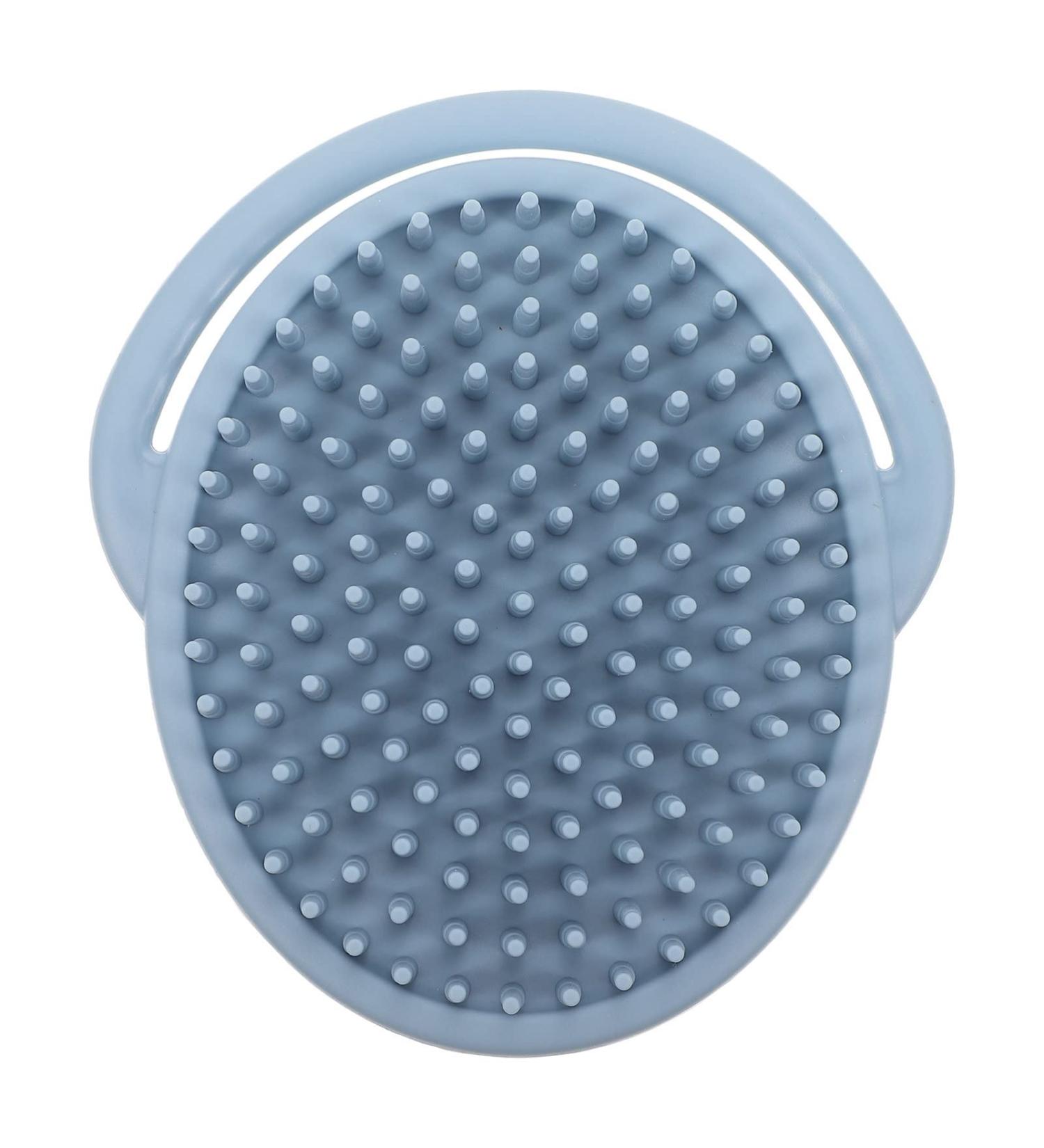 Portable Silicone Scalp Massager - Blue | SECFOU Dispenser for Shower, Bath, Hair, Body | Handheld Massaging Brush for Home Use - Buy Online on GoSupps.com