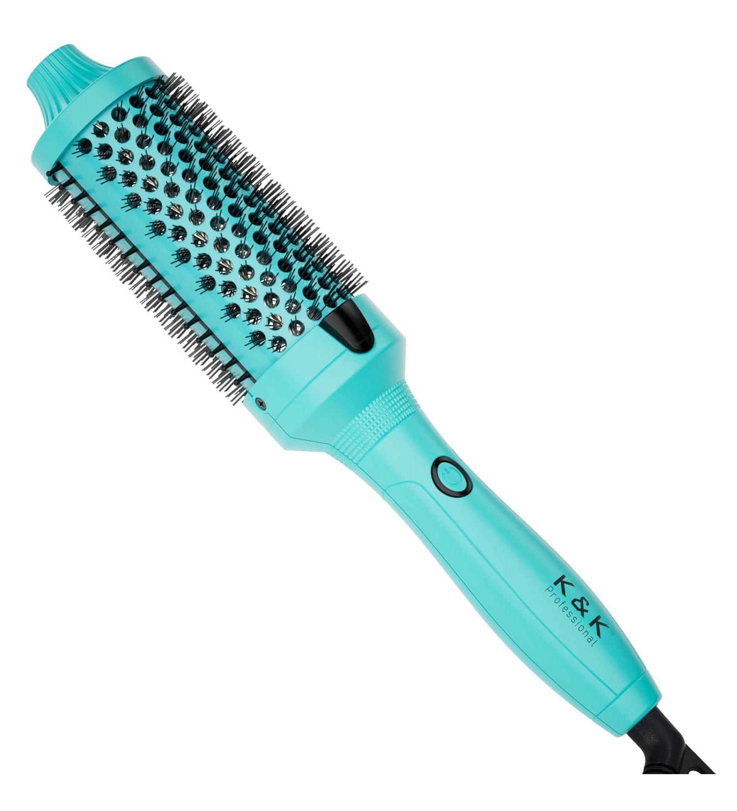 K&K 1.75 Inch Thermal Brush - Professional Heated Curling Ionic Volumizing Dual Voltage - Green Ceramic Tourmaline Brush for International Shipping - Buy Online on GoSupps.com