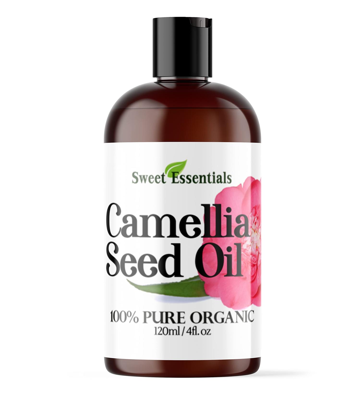 Sweet Essentials Organic Camellia Seed Oil - 100% Pure & Organic Japanese Beauty Oil for Hair & Skin - 4oz Bottle - Buy Online on GoSupps.com