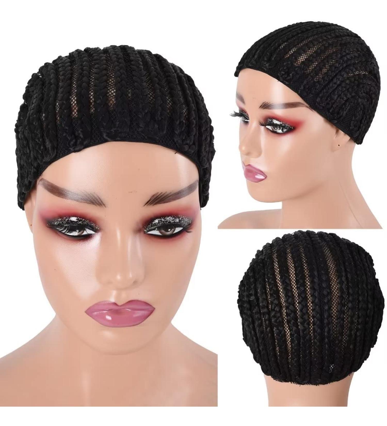 Braided Wig Caps Breathable Cornrows Cap for Easlier Sew in Weave Hair Caps Glueless Black Crochet Wig Cap for Making Wig Medium Size (braided caps 2pcs) 2pc braided cap - Buy Online on GoSupps.com
