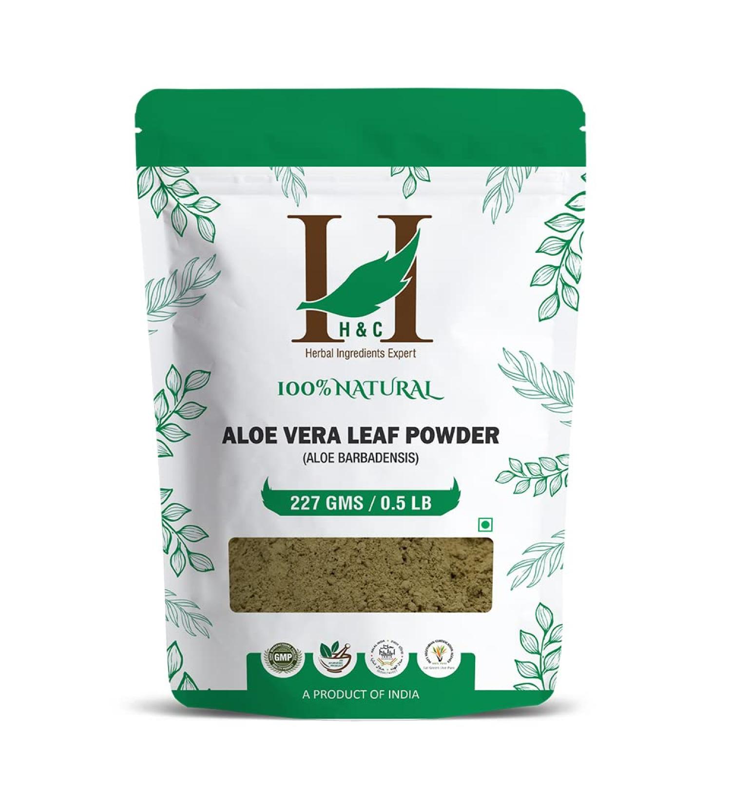 H&C 100% Natural Aloe Vera Leaf Powder - 227g for Hair and Skin Care - Buy Online on GoSupps.com