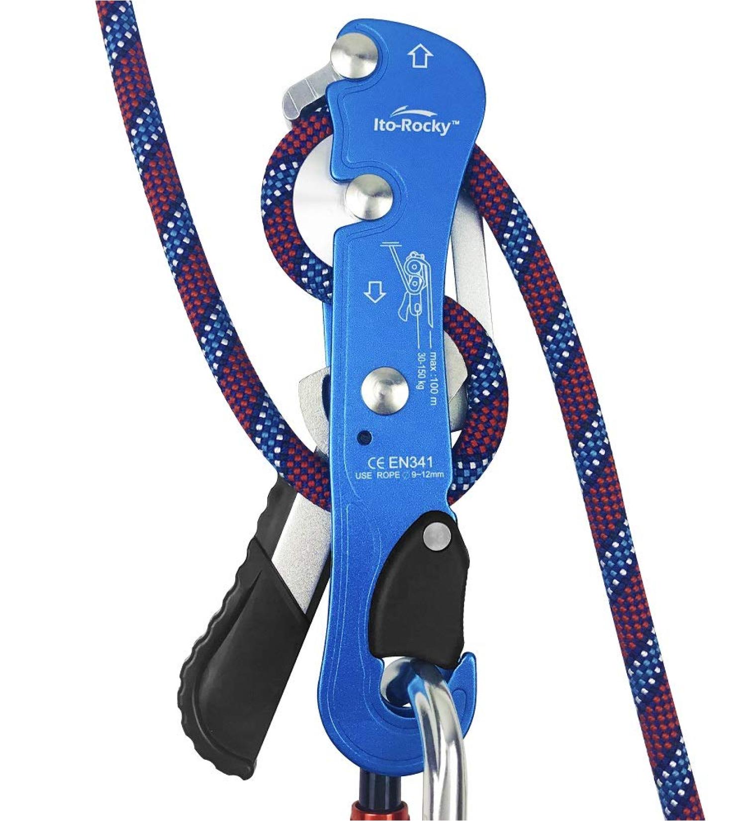Ito Rocky Climbing Gear Ascender & Rappelling Descender Belay Devices - Blue | For 9-12mm Rope, Rescue & Arborist - Buy Online on GoSupps.com
