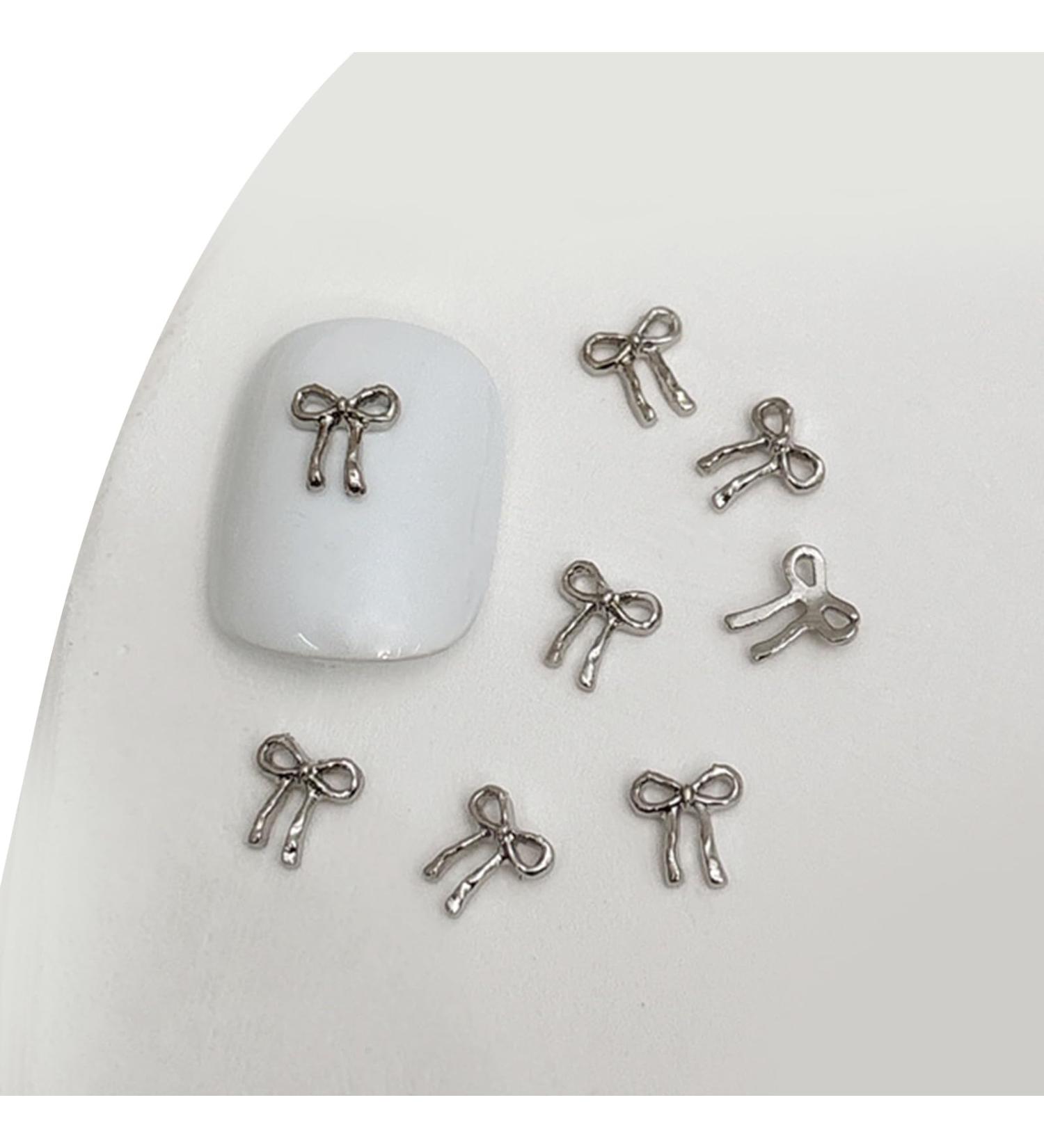 3D Metal Nail Nail Embellishments 20pcs Bowknot Nail Decorations For Individual Styles Nail Embellishments 03 White K - Buy Online on GoSupps.com