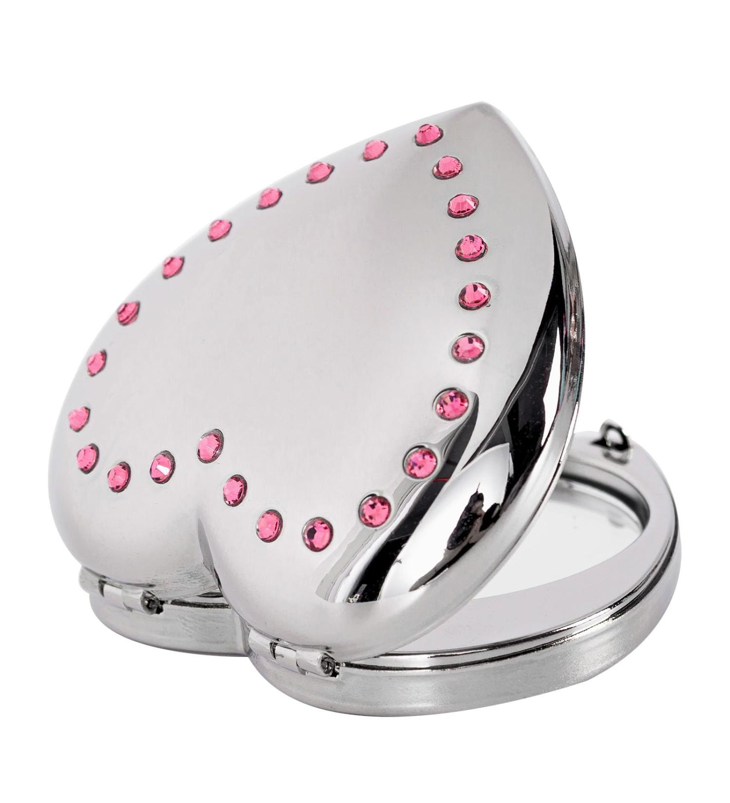 MiniPortable Compact Metal Cosmetic Mirror Elegant and Stylish Heart Shaped Mirror Portable Compact Metal Cosmetic Mirror Elegant and Stylish Heart Shaped Mirror 1X/2X Magnifying (Heart Silver) - Buy Online on GoSupps.com
