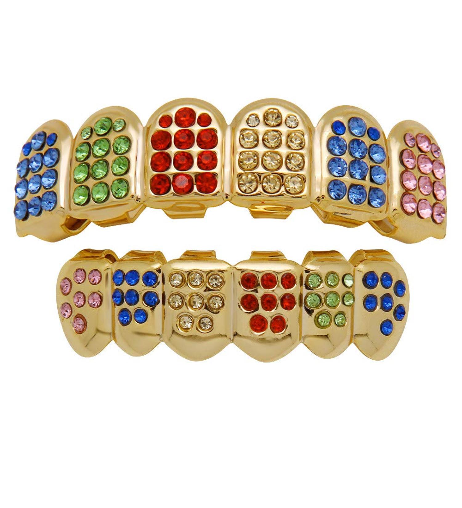 H.eternal Cap Top Hip Set Tooth Rainbow Copper Grill Jewelry - Premium Teeth Grill with Dental Care Pro 3000 Case - One Size - International Shipping Available - Buy Online on GoSupps.com