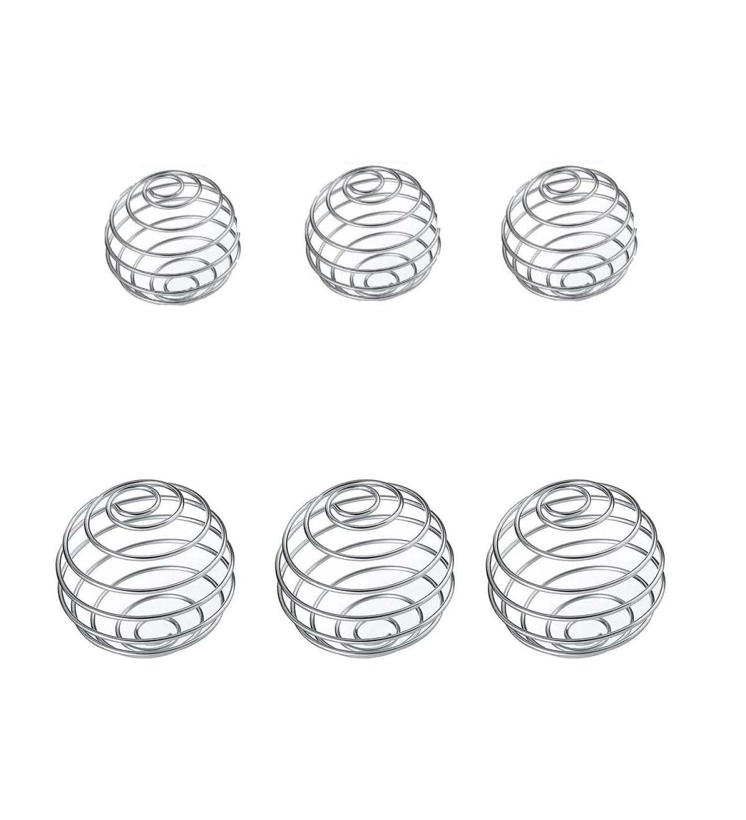 JIEPRO Lot de 6 boules en acier inoxydable pour m langer les prot ines 2 tailles de rechange pour shaker bouteille fouet milkshake prot ine m langeur 5 3 cm
