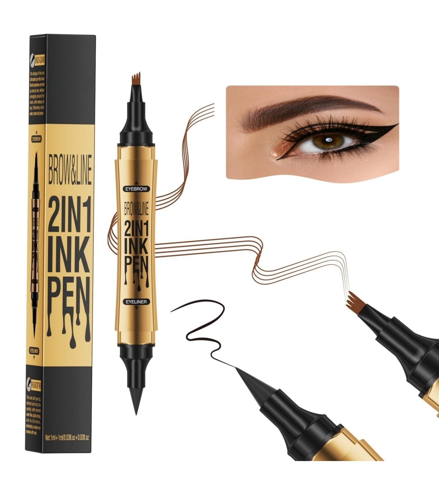 Shop 2-in-1 Magic Eyebrow Pencil | 2024 Upgraded Waterproof Microblading Pen - Light Brown & Black - Buy Online on GoSupps.com