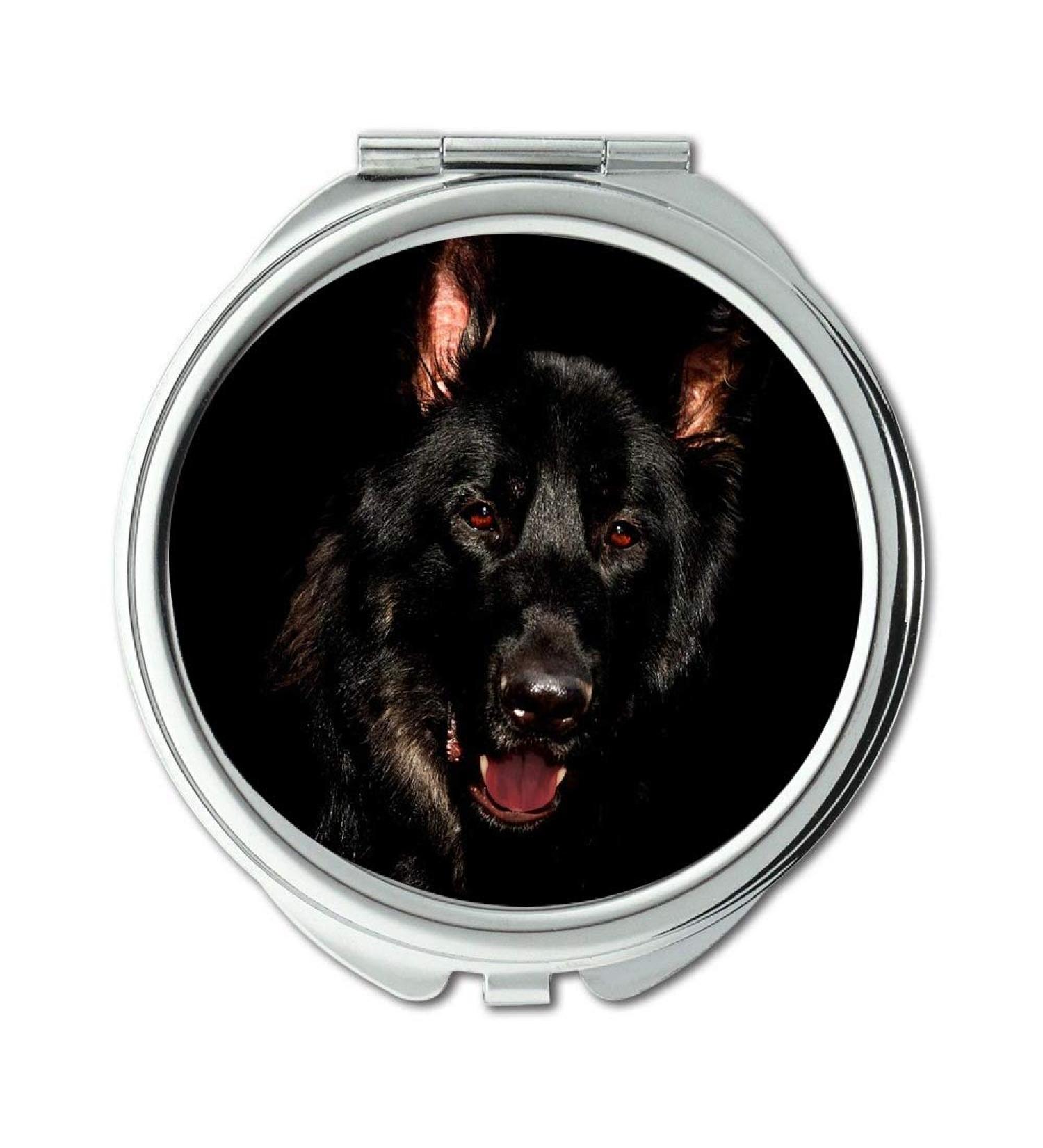 Mirror Travel Mirror Alsatian Black Eyes German Shepherd Canine Dog pocket mirror portable mirror - Buy Online on GoSupps.com