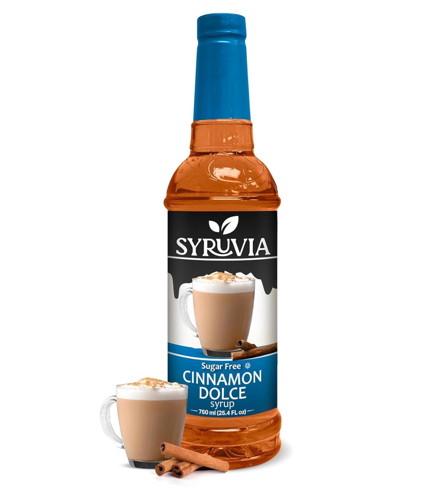 Syruvia Sugar-Free Cinnamon Dolce Syrup for Coffee 25.4 Ounces Cinnamon Dolce Flavoring for Coffee - Buy Online on GoSupps.com