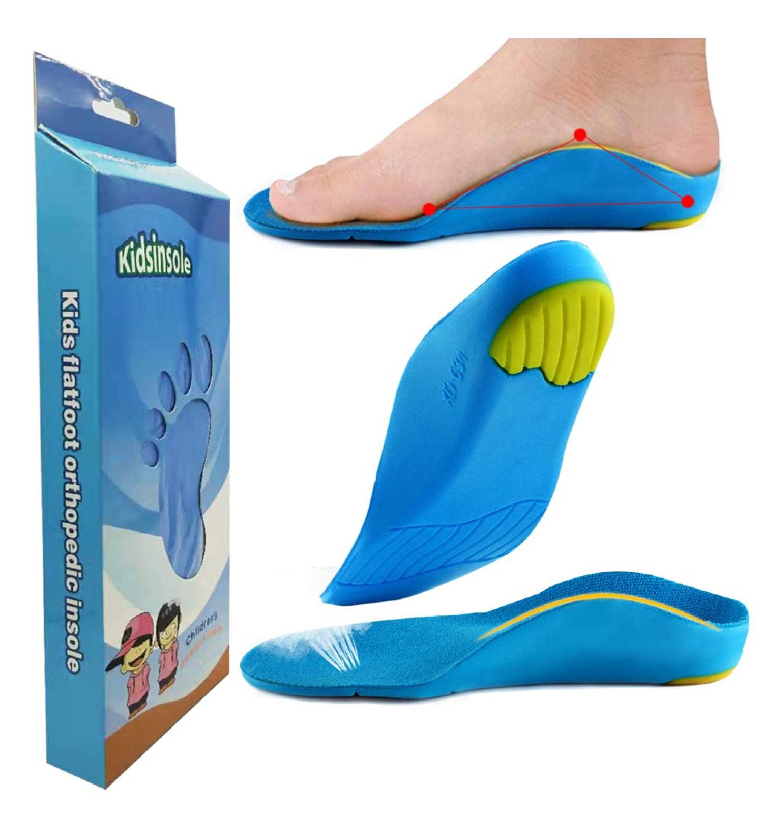 Bacophy Kids Orthotic Arch Support Insoles - Shock Absorption Inserts for Flat Feet & Plantar Fasciitis - Heel Pain Relief - Size 5-7 M US Big Kid - Buy Online on GoSupps.com