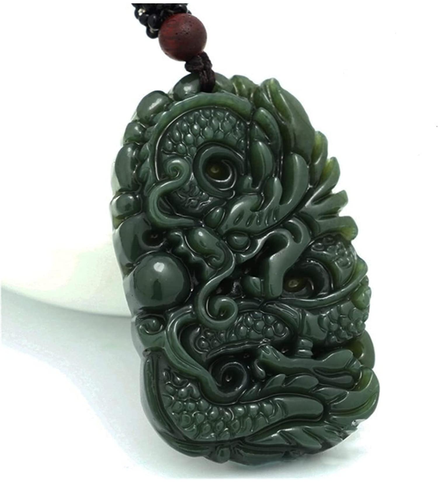 Crystal Jade Pendant Necklace Amulet Jewelry Natural Jade Pendant Necklace Carving Lucky Amulet Jade Pendant Hetian Qingyu Dragon Pendant Jewelry Man's Necklace Pendant - Buy Online on GoSupps.com