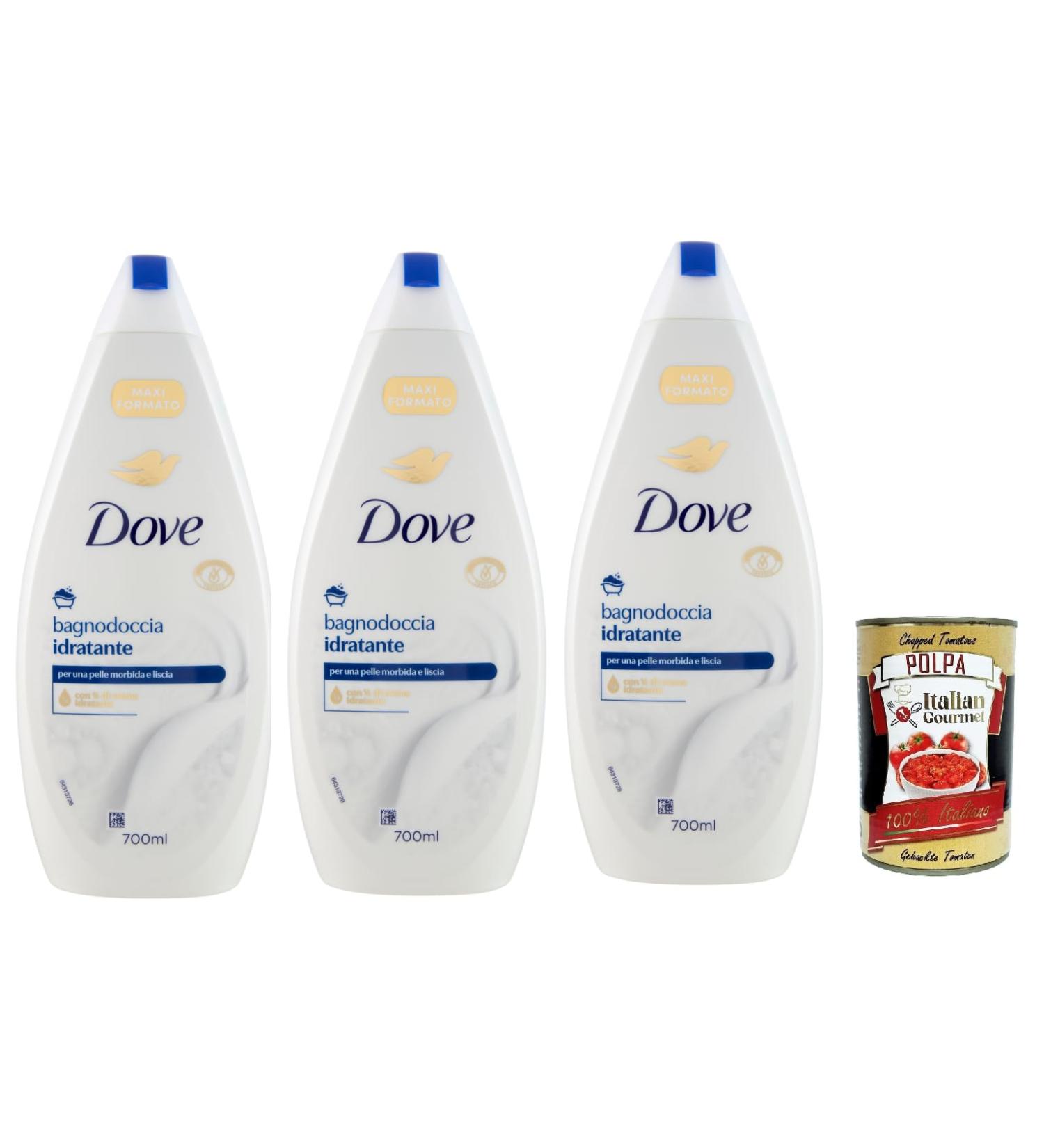  Italian Gourmet E.R. Dove Bagnodoccia Idratante Bath Foaming Bath 3 x 700 ml + Polpa Italian Gourmet 400 g Pack of 3 - Buy Online on GoSupps.com