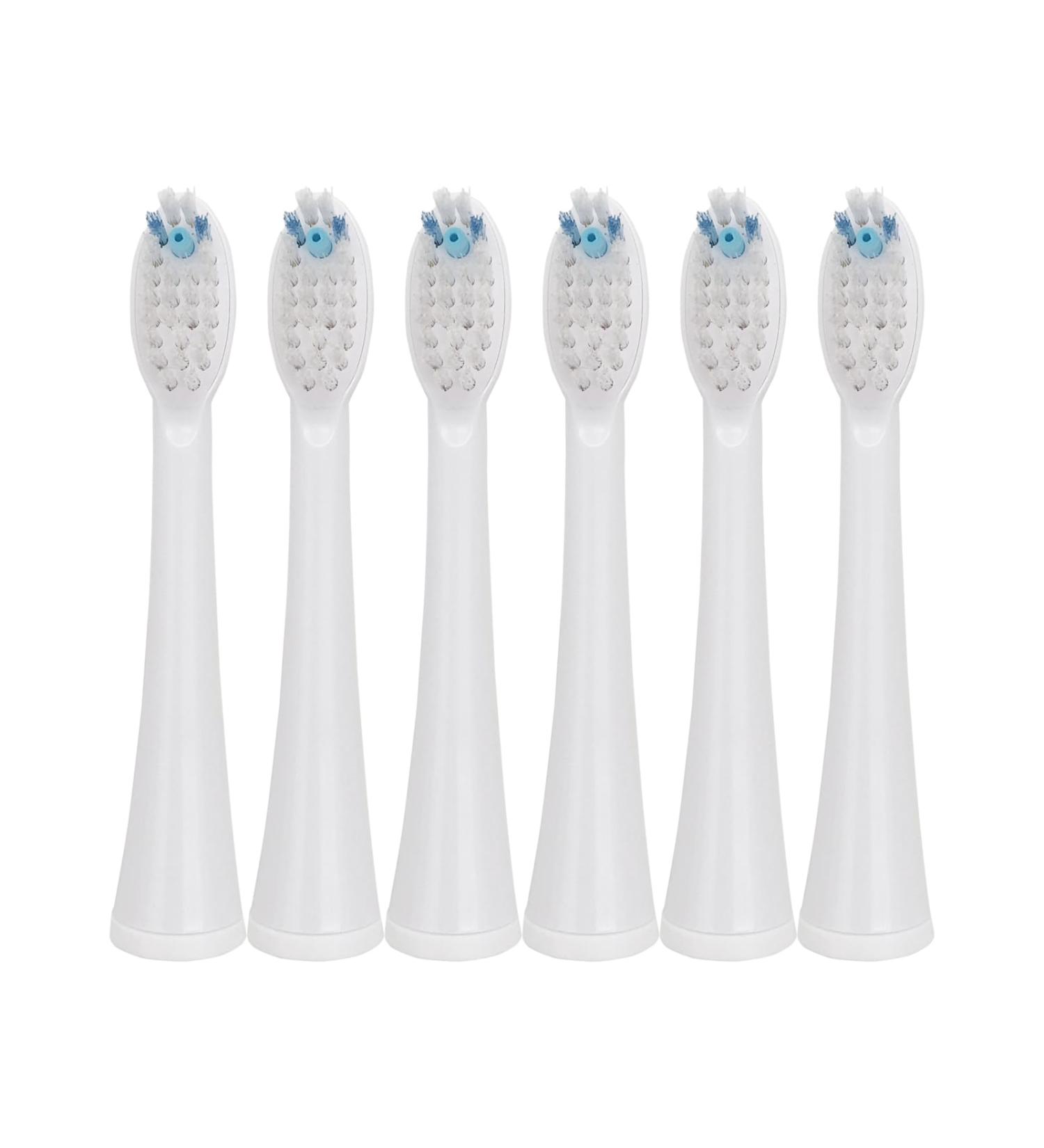 Toothbrush Heads Replacement for Waterpik Sonic Fusion 2.0 - 6 PCS White Brush Heads with Cover - Buy Online on GoSupps.com