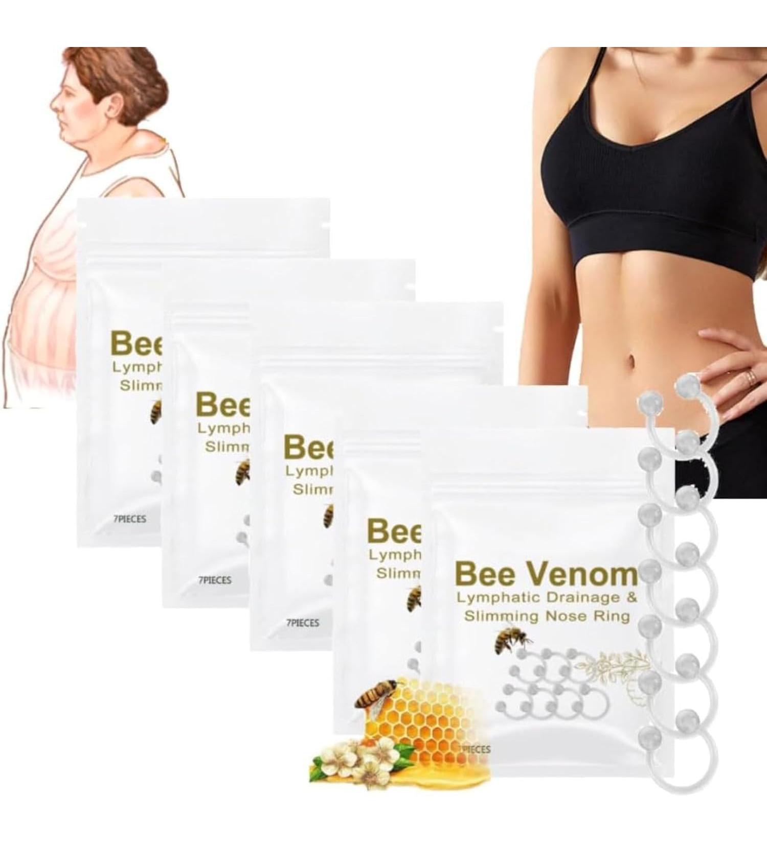 Bee Venom Lymphatic Drainage And Slimming Nose Ring Bee Venom Lymphatic Drainage Nose Ring Firming Essential Oil Ring For Women Men Body Care Products Shape Tighten The Skin (35PCS) - Buy Online on GoSupps.com