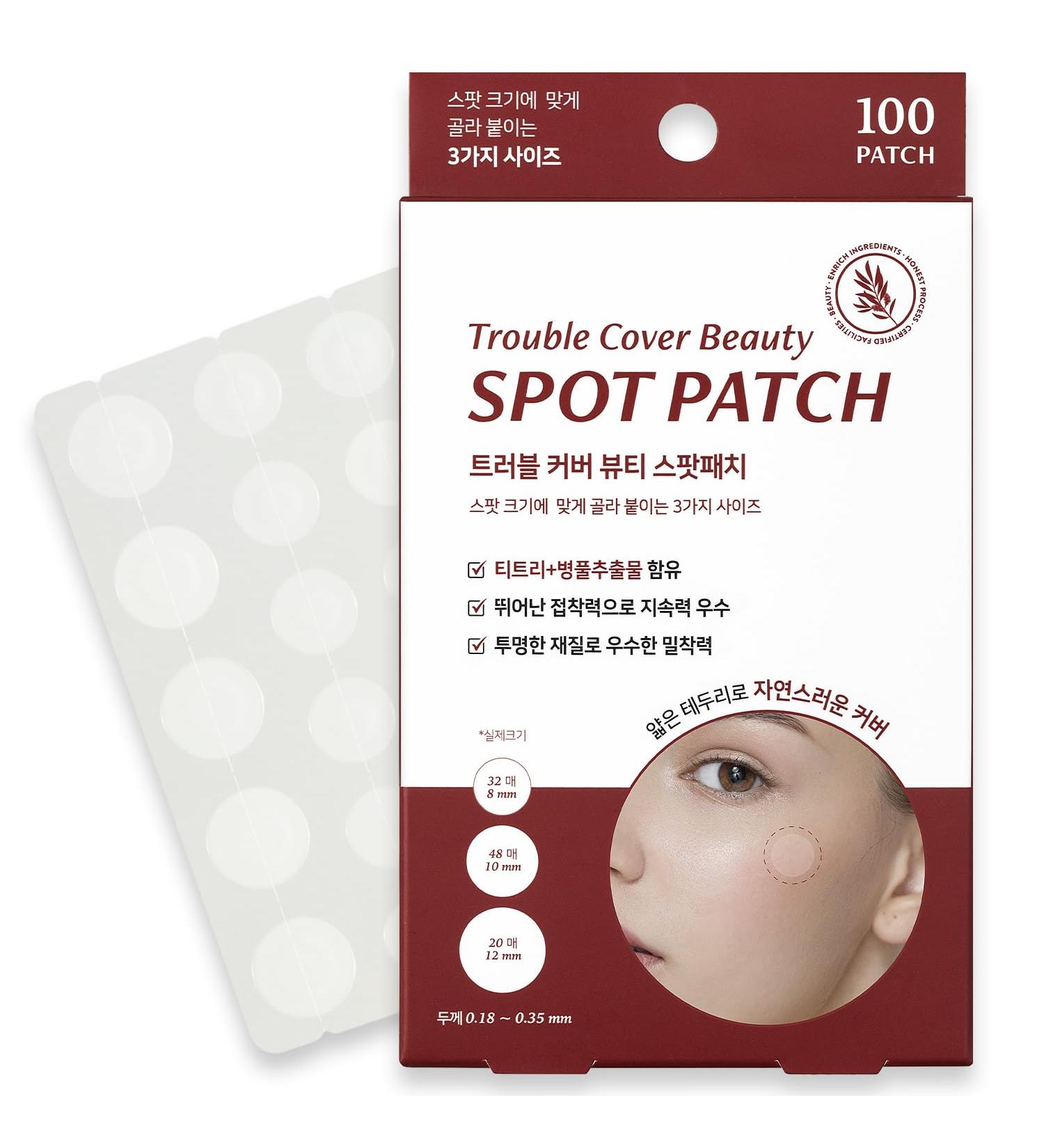 Trouble Cover Calming Clear Spot Patches - 100 Count Hydrocolloid Acne Treatment for Zits Pimples & Blemishes | Korean Spot Patch for Troubled Skin - Buy Online on GoSupps.com