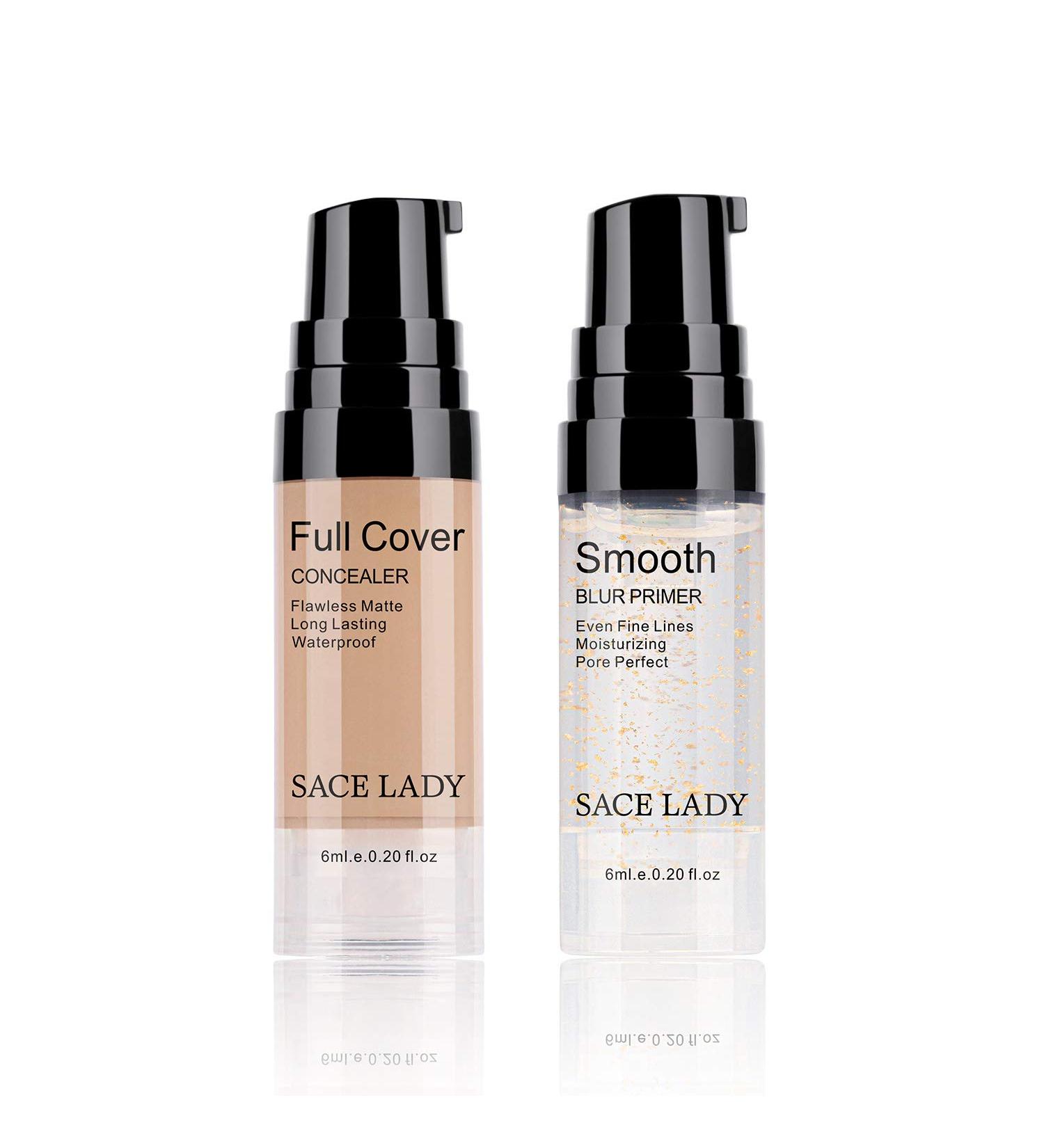 Waterproof Full Coverage Concealer Makeup Set with Primer - Smooth Matte Finish for Dark Circles & Acne - 2x6ml/0.2Fl Oz (Warm Natural) - Buy Online on GoSupps.com