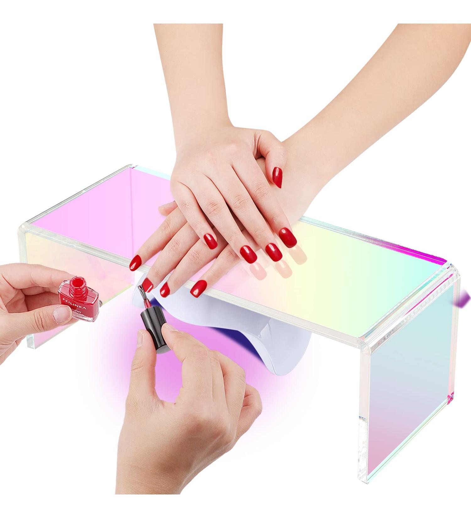 Acrylic Nail Arm Rest Cushion - Aurora Transparency | Thickened Hand Pillow for Manicures | Nail Tech Arm Holder Stand for Salon Tables - Buy Online on GoSupps.com