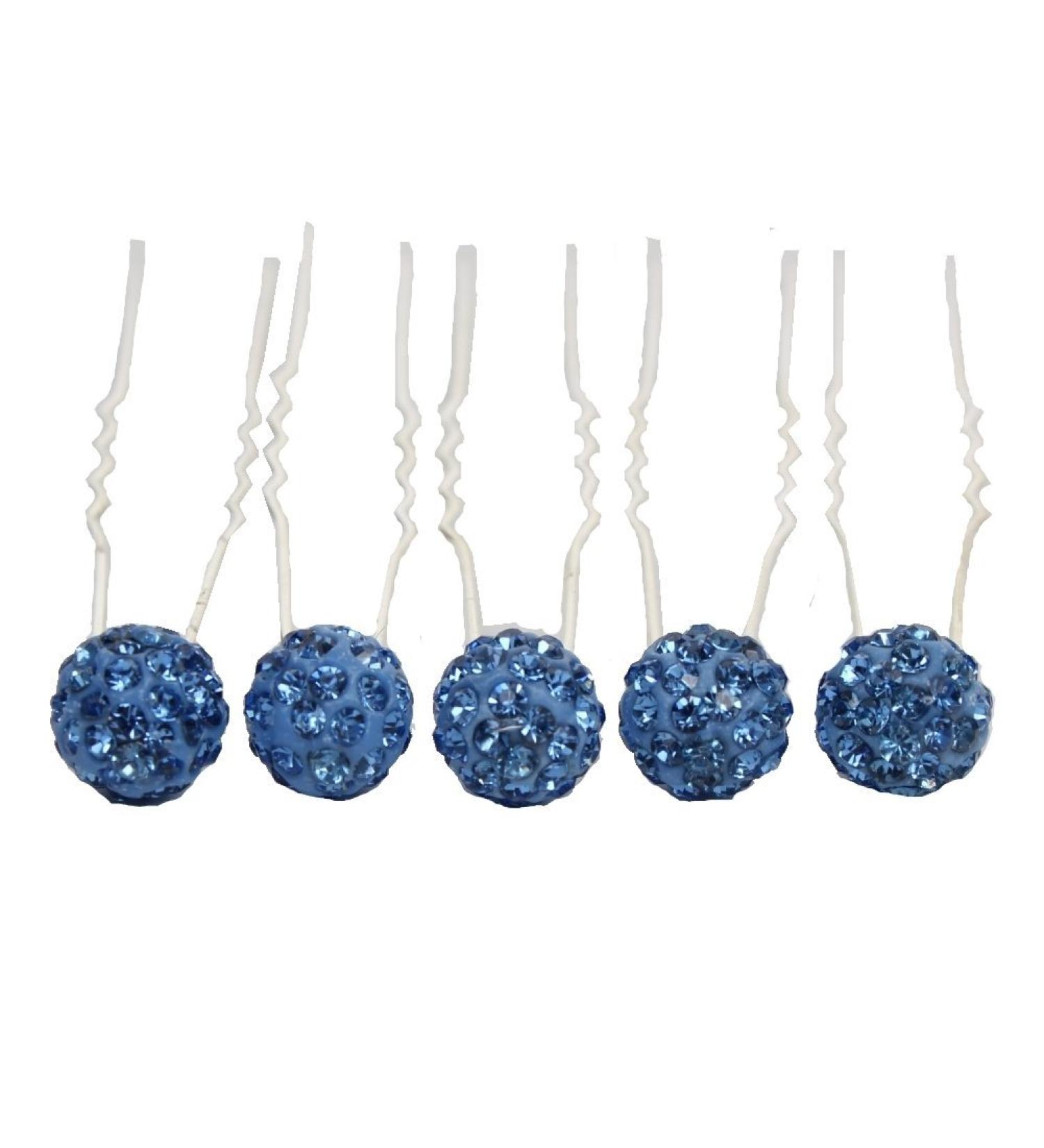 Buy Justfox 5 Rhinestone Hairpins in Blue - Stylish Hair Accessories for All Occasions | Free International Shipping - Buy Online on GoSupps.com