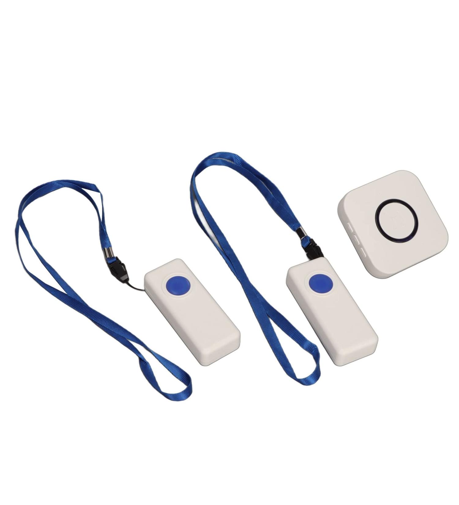 Pusokei Wireless Call Button System for Seniors - 2 Transmitters 1 Receiver 4 Volume Levels 330m Range - Ideal for Nursing Staff & Elder Care - Buy Online on GoSupps.com