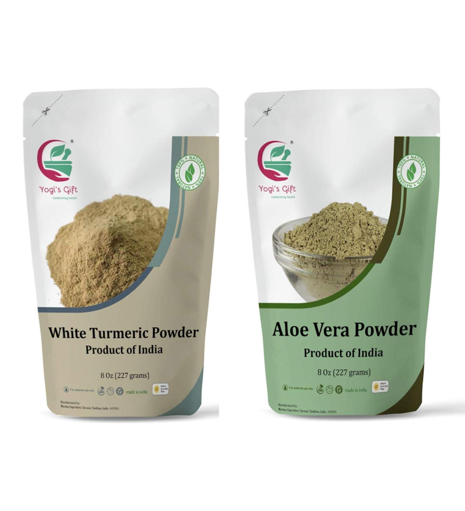 Multi pack | White turmeric powder + Aloe vera powder bundle | 8 oz each - Buy Online on GoSupps.com