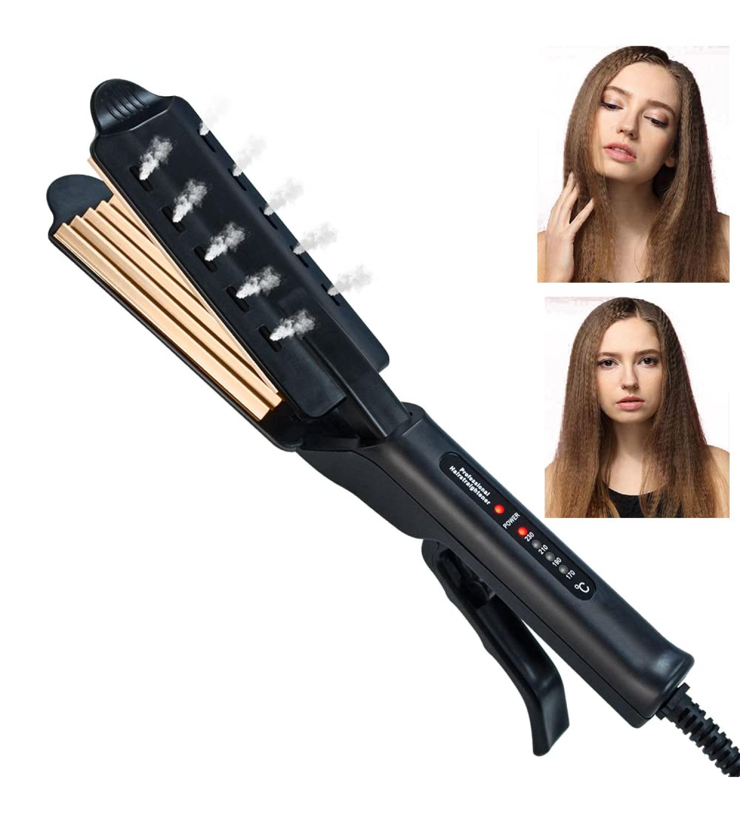 2'' Fluffy Hairstyle Hair Crimper Iron for Perfect Curls - Corrugation Hair Iron for Stylish Look - Buy Online on GoSupps.com