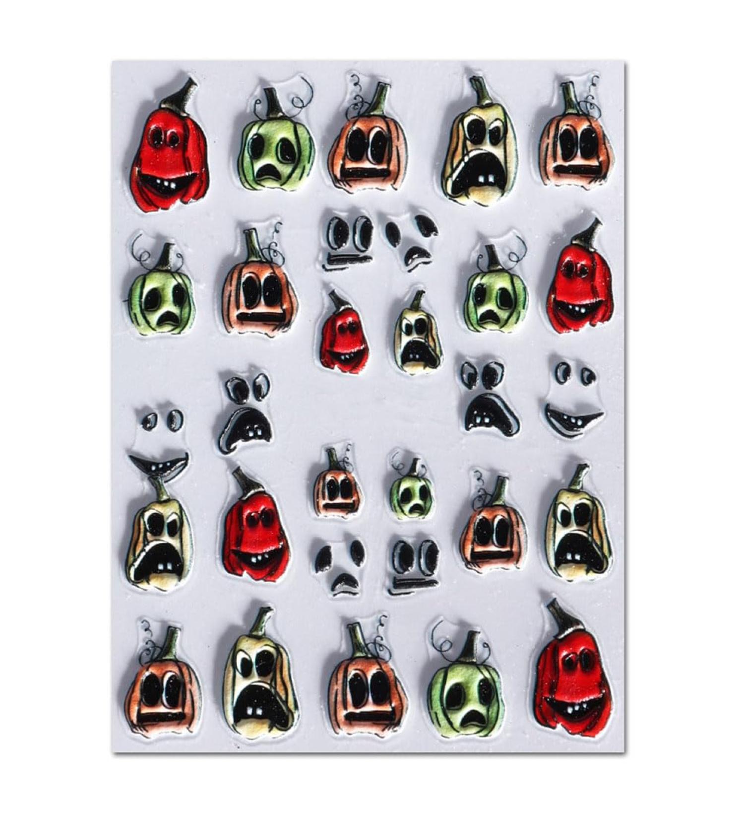5D Halloween Nail Art Stickers Cartoon Ghost Pumpkin Skull Embossed Self Adhesive Nail Stickers Acrylic DIY Nails Art Supplies Decorations for Wome (30 pcs) - Buy Online on GoSupps.com