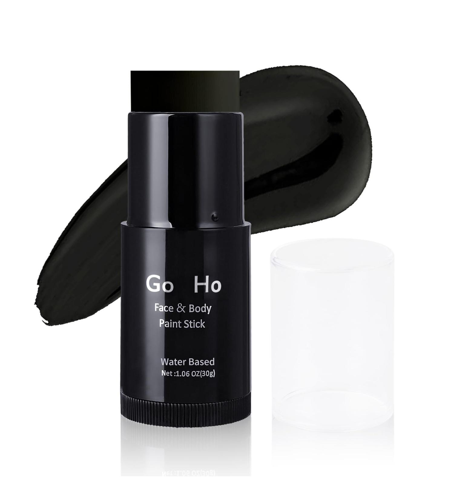 Go Ho Water Based Black Face Paint Stick - 1.06 Oz Non-toxic Cream Makeup for Adults & Children - Washable & Full-coverage Body Paint Stick for Theater, Halloween, SFX, Cosplay - Buy Online on GoSupps.com