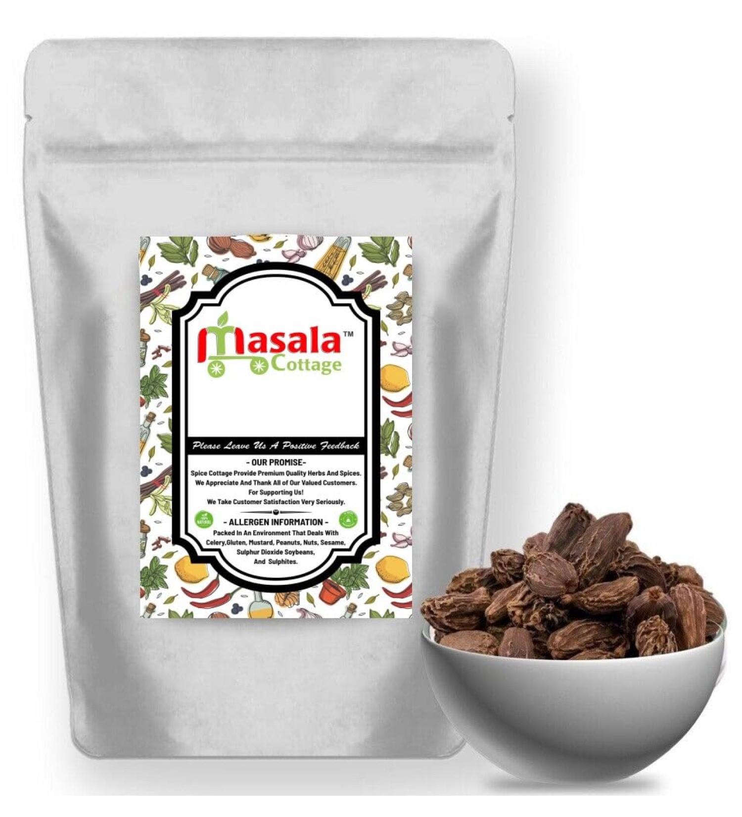 Black | Brown Cardamon | Cardamom Pods | Badi Elaichi Whole Dried Premium Quality by Masala Cottage 25g-1.9kg (200 Grams) 200 Grams - Buy Online on GoSupps.com