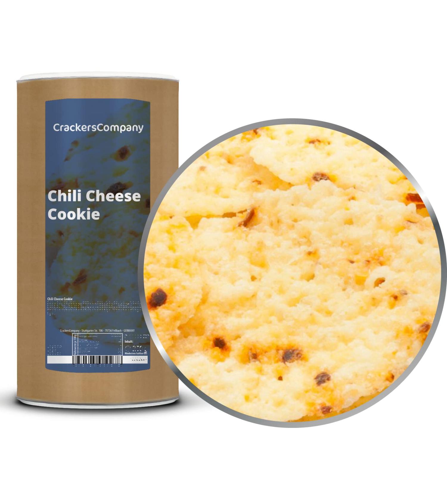 Crackerscompany 1 x 200g 100% cheese crisps handmade in Germany from Gauda cheese with a spicy chili pepper flavor and gluten-free for allergy sufferers. Protein content: 43%