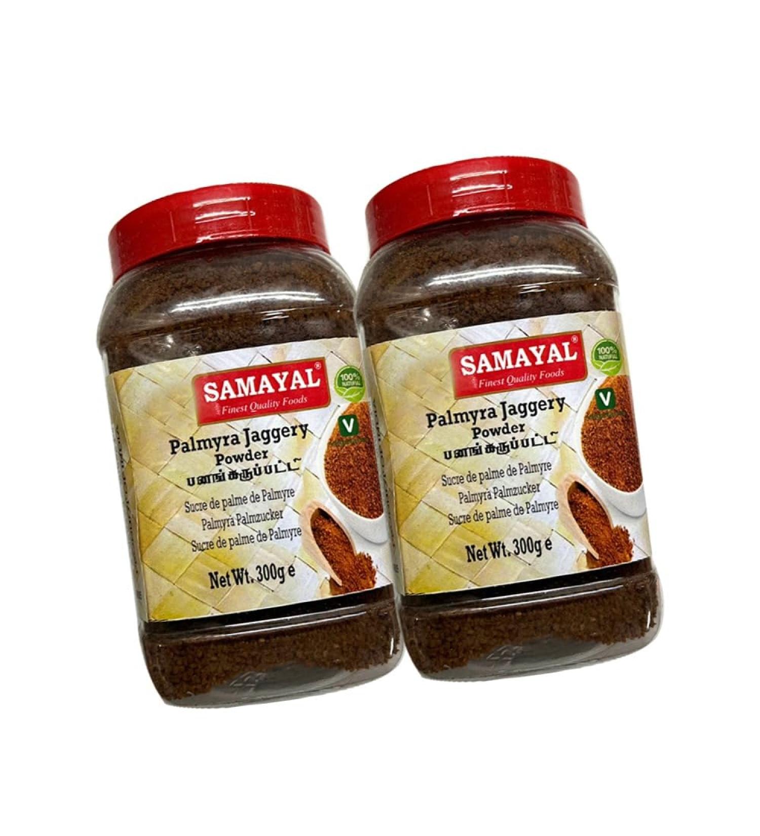 Samayal Palmyra Jaggery Powder Jar |300G | Natural Sweetener | No Preservatives Added | Jaggery Powder |Hand Crushed Gur Powder |Gluten Free | Indian Origin (Pack of 2) - Buy Online on GoSupps.com