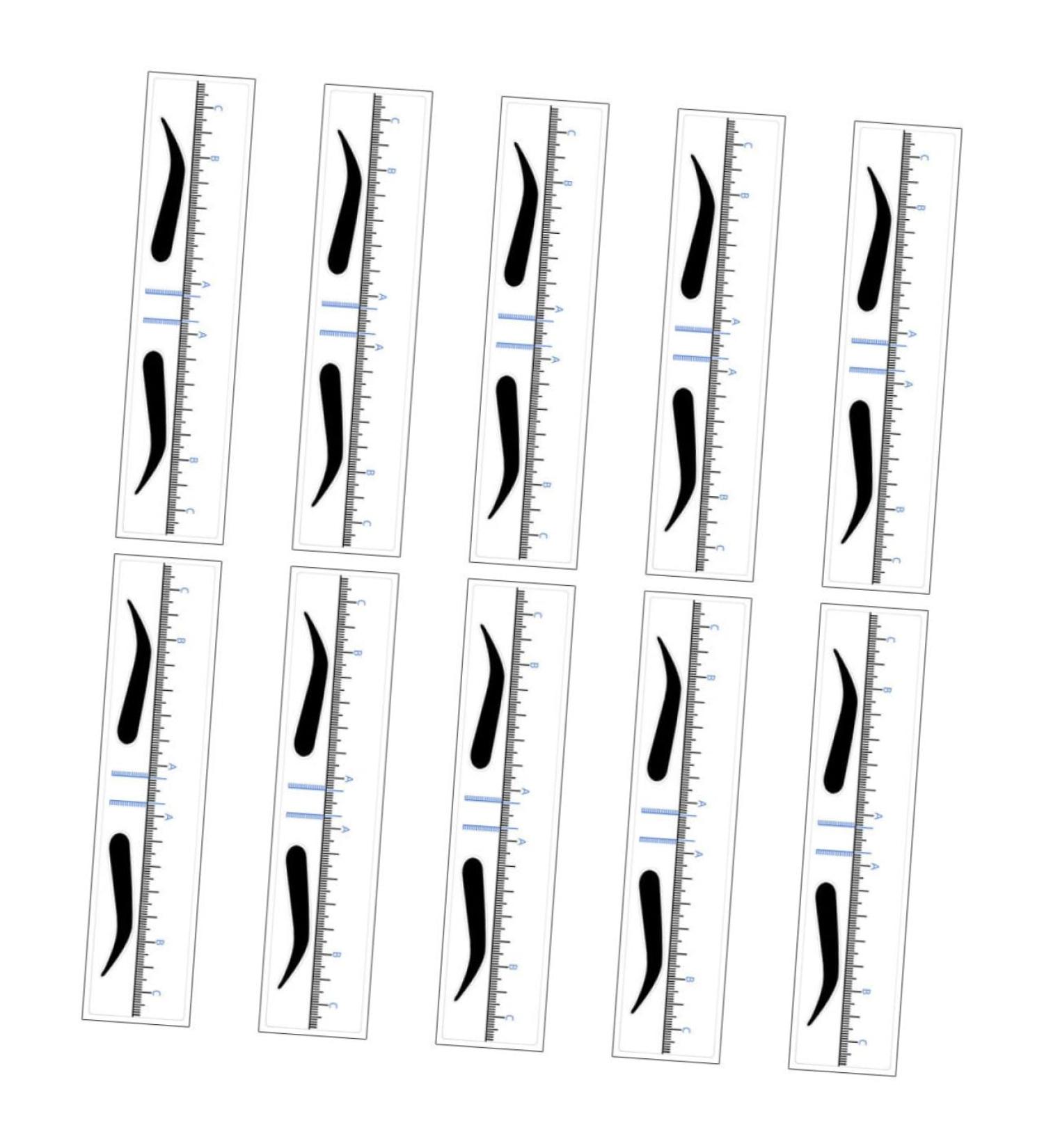 Outanaya 50pcs Eyebrow Positioning Ruler Eyebrow Ruler Sticker Brow Stencil Brow Template Tearable Pvc Suite 18.00X3.80X0.10CM Blue - Buy Online on GoSupps.com